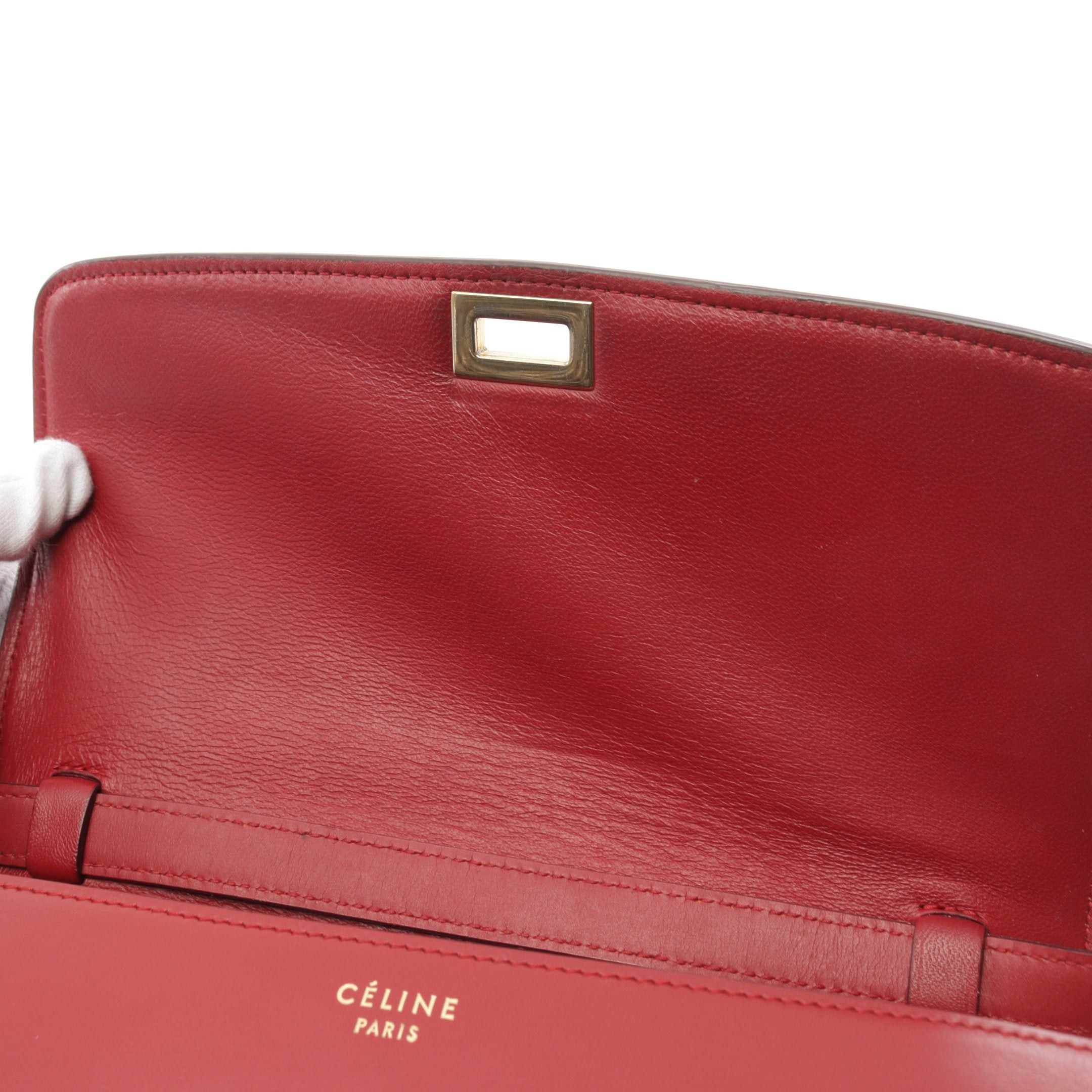 Celine Celine Classic Medium Shoulder Bag Leather Red Size ONE SIZE - 5 Thumbnail