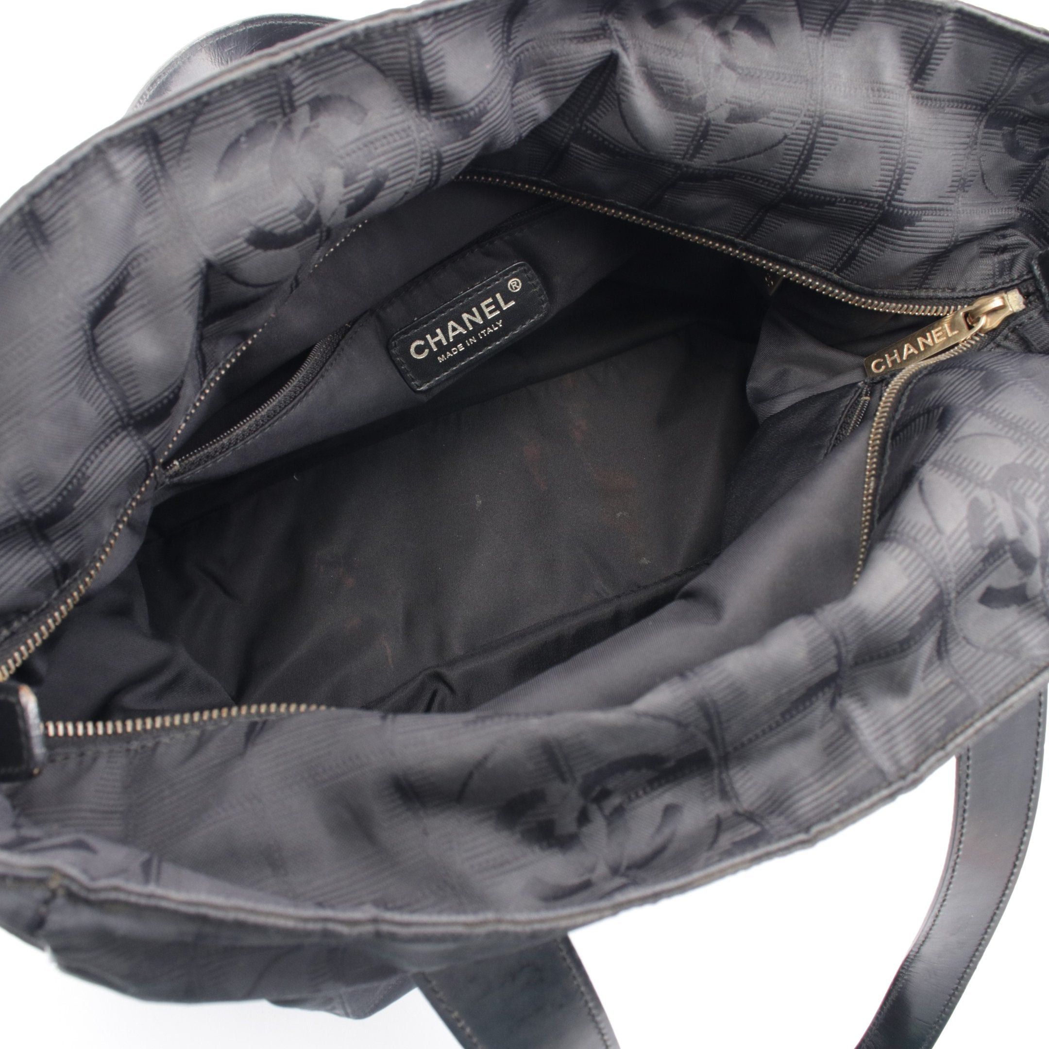 Chanel Chanel New Travel Line Gm Shoulder Bag Tote Nylon Canvas Leather Black Gold Hardware Size ONE SIZE - 3 Thumbnail