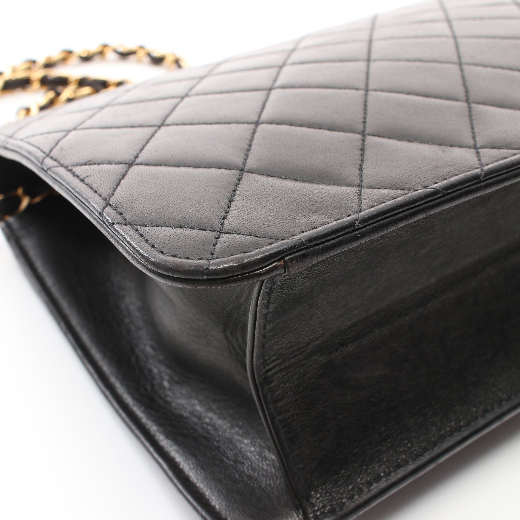 Chanel Chanel Matelasse Chain Shoulder Bag Lambskin Black Gold Hardware Push Lock Size ONE SIZE - 8 Thumbnail