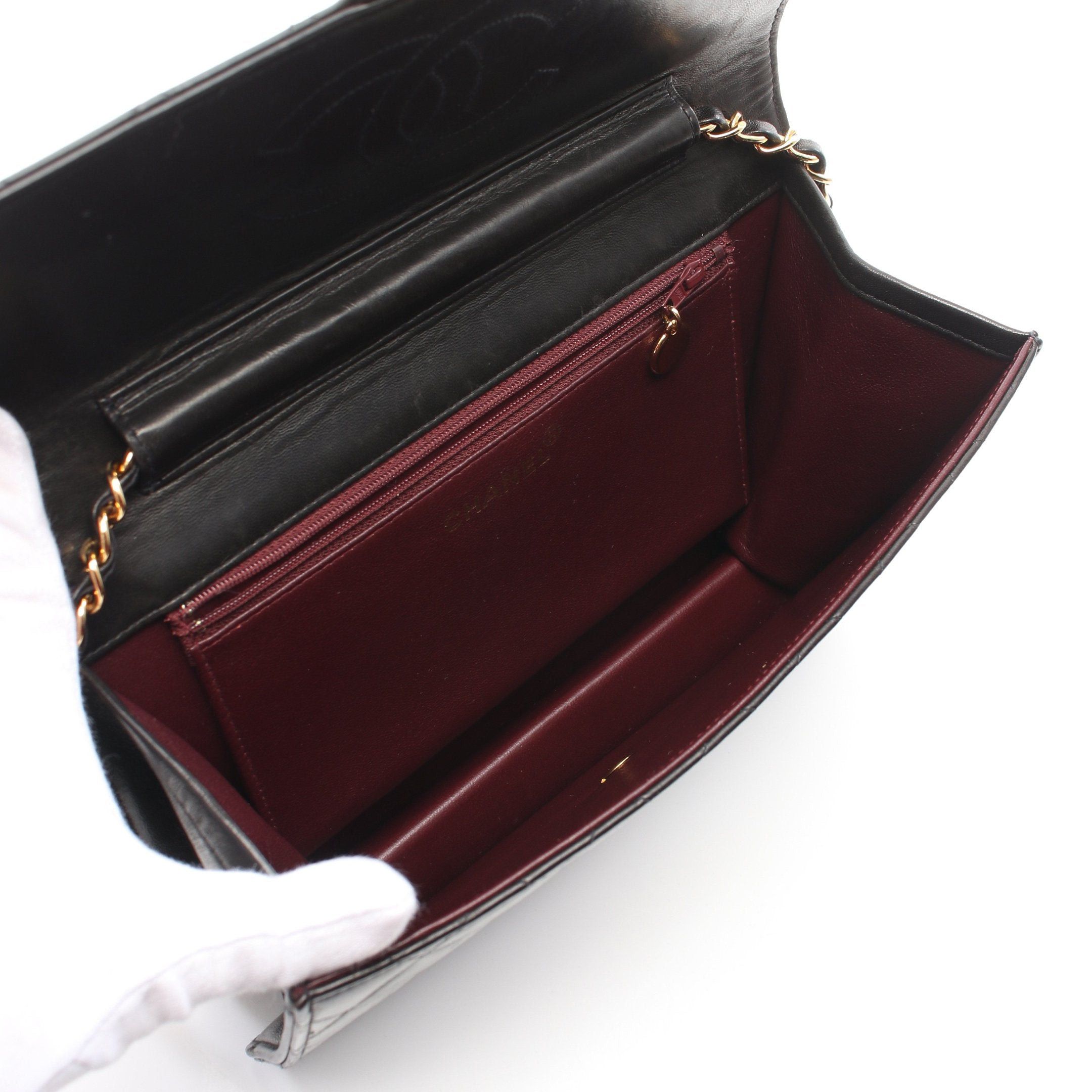 Chanel Chanel Matelasse Chain Shoulder Bag Lambskin Black Gold Hardware Push Lock Size ONE SIZE - 3 Thumbnail