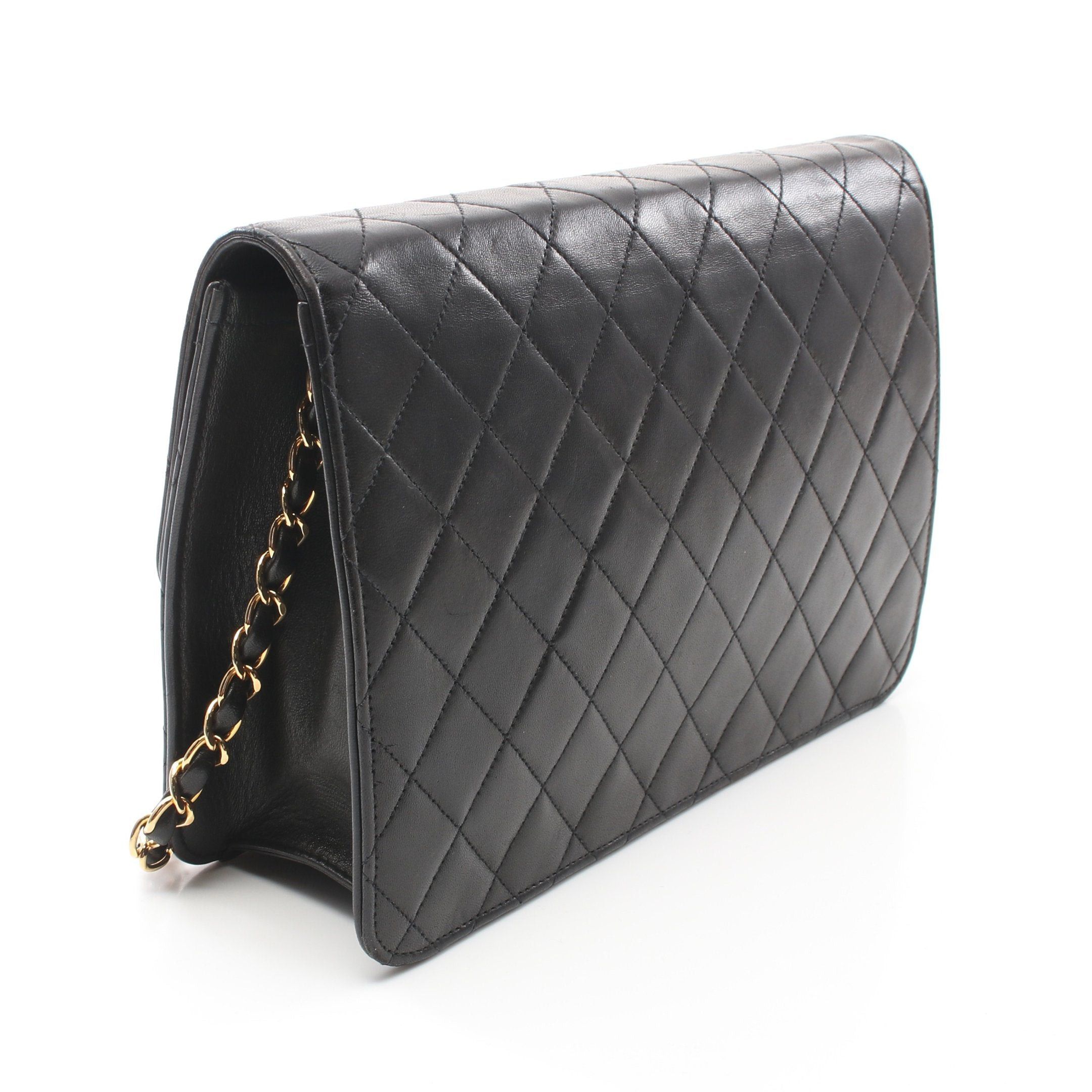 Chanel Chanel Matelasse Chain Shoulder Bag Lambskin Black Gold Hardware Push Lock Size ONE SIZE - 2 Thumbnail