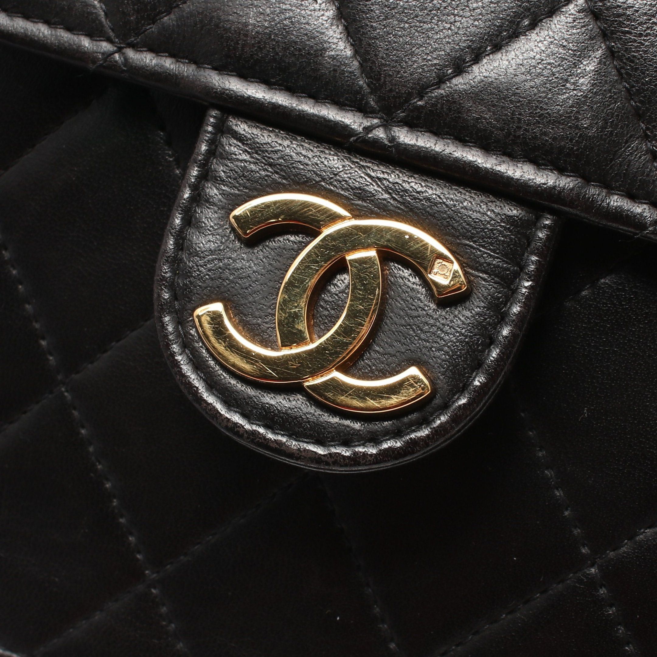 Chanel Chanel Matelasse Chain Shoulder Bag Lambskin Black Gold Hardware Push Lock Size ONE SIZE - 9 Thumbnail
