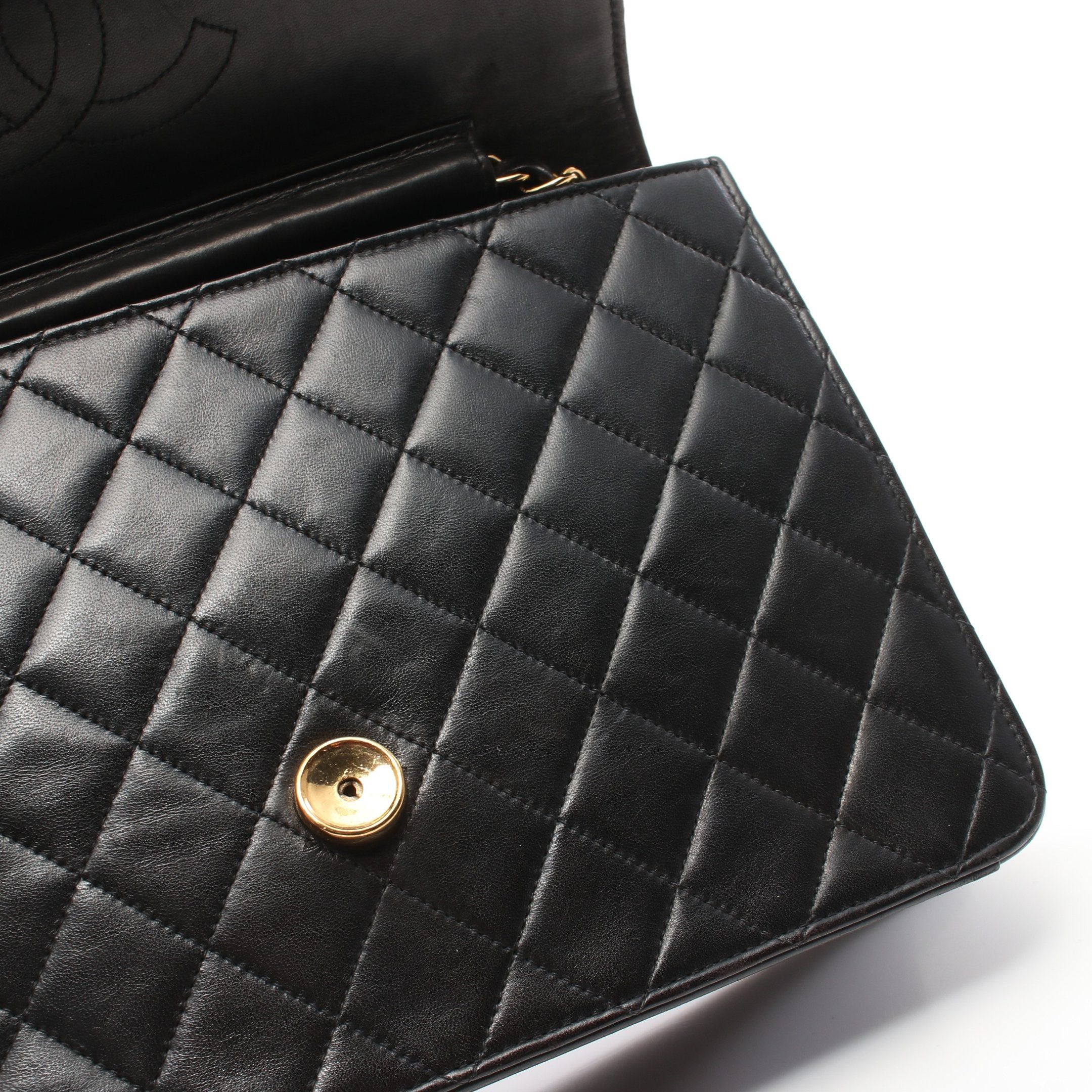Chanel Chanel Matelasse Chain Shoulder Bag Lambskin Black Gold Hardware Push Lock Size ONE SIZE - 11 Thumbnail