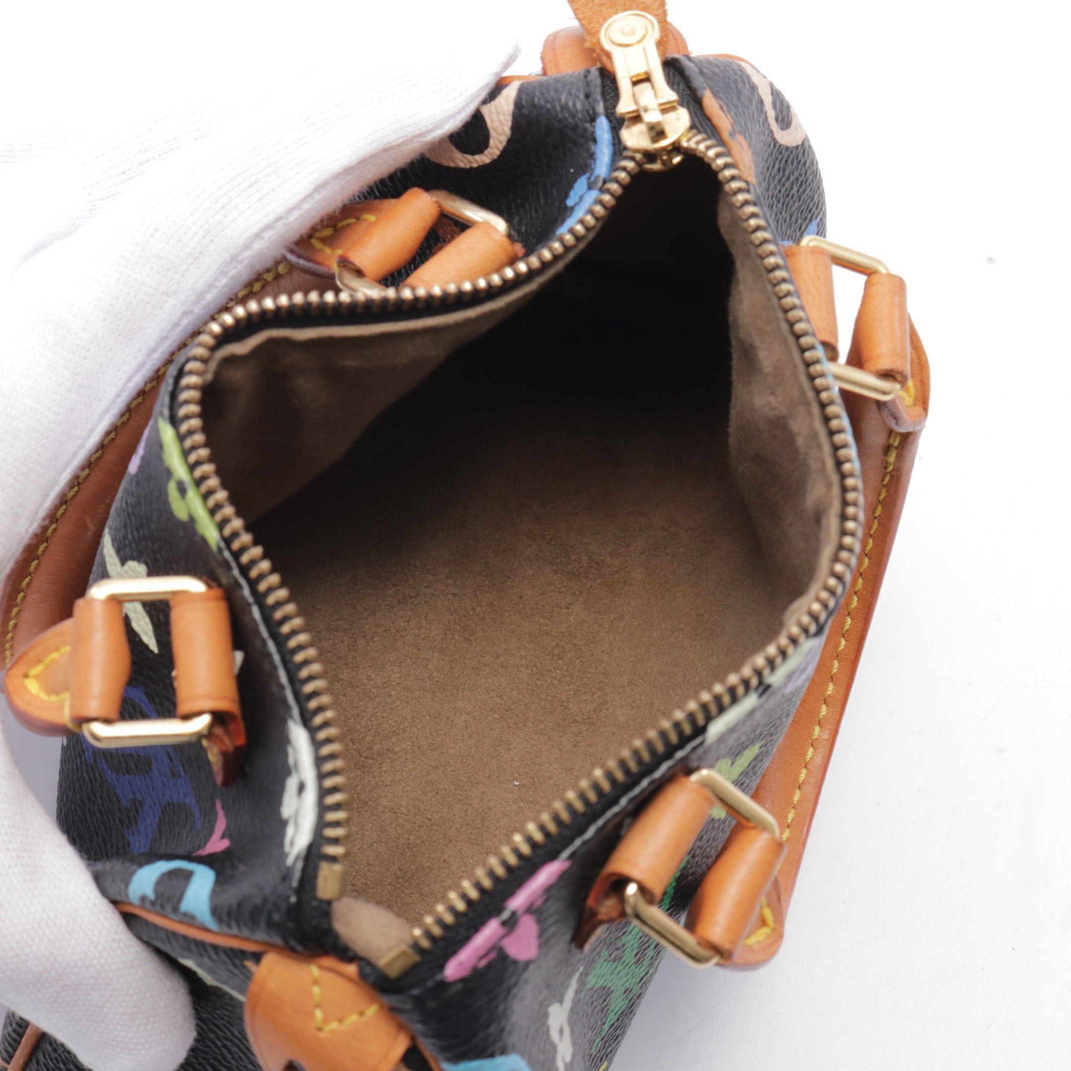 Louis Vuitton Louis Vuitton Mini Speedy Monogram Multicolor Noir Handbag Leather Black Size ONE SIZE - 3 Thumbnail