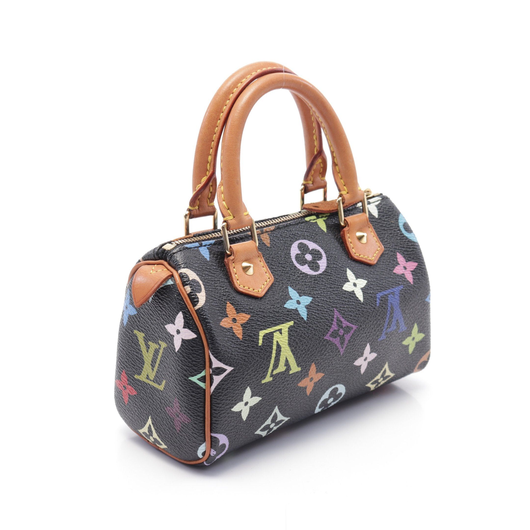 Louis Vuitton Louis Vuitton Mini Speedy Monogram Multicolor Noir Handbag Leather Black Size ONE SIZE - 2 Thumbnail