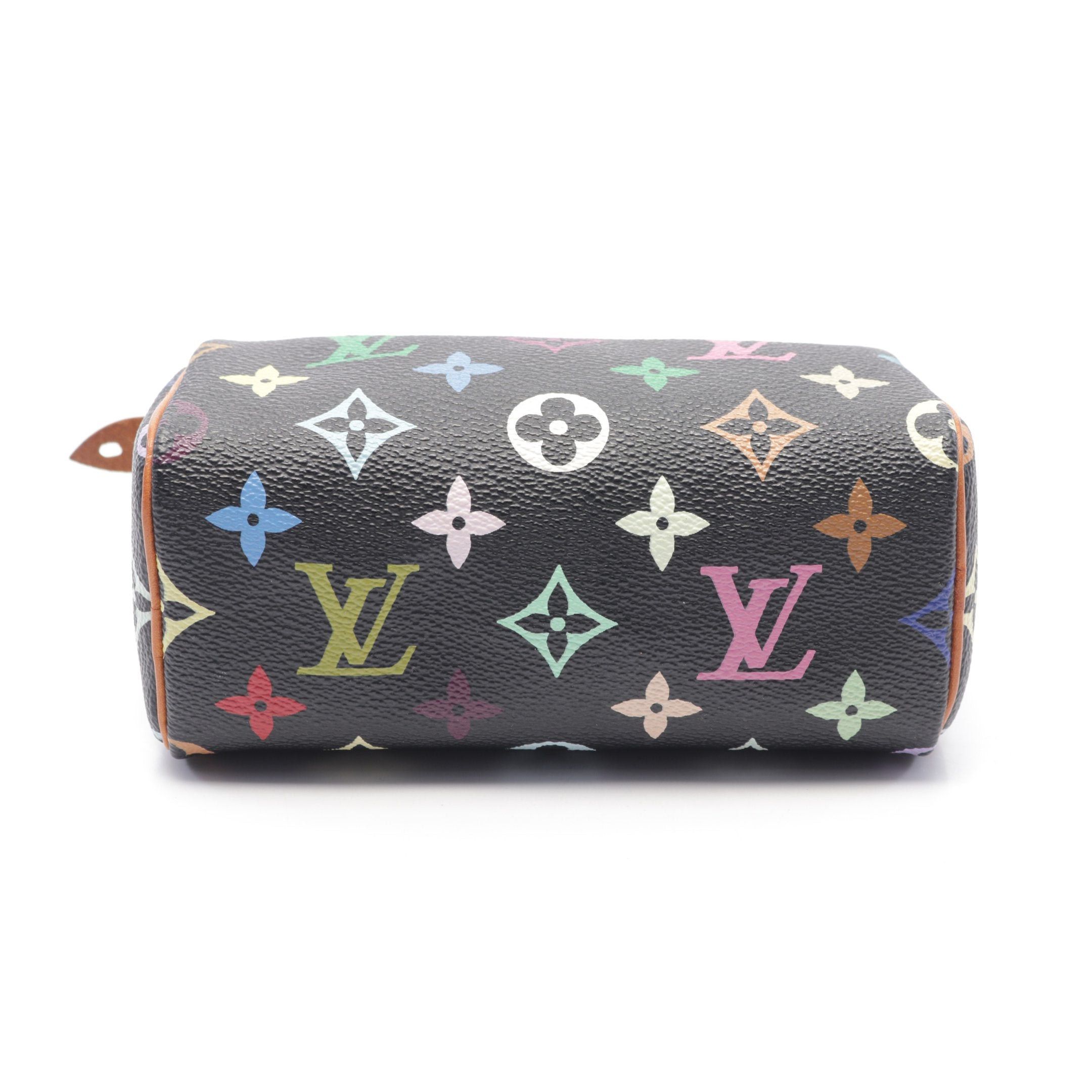 Louis Vuitton Louis Vuitton Mini Speedy Monogram Multicolor Noir Handbag Leather Black Size ONE SIZE - 10 Thumbnail