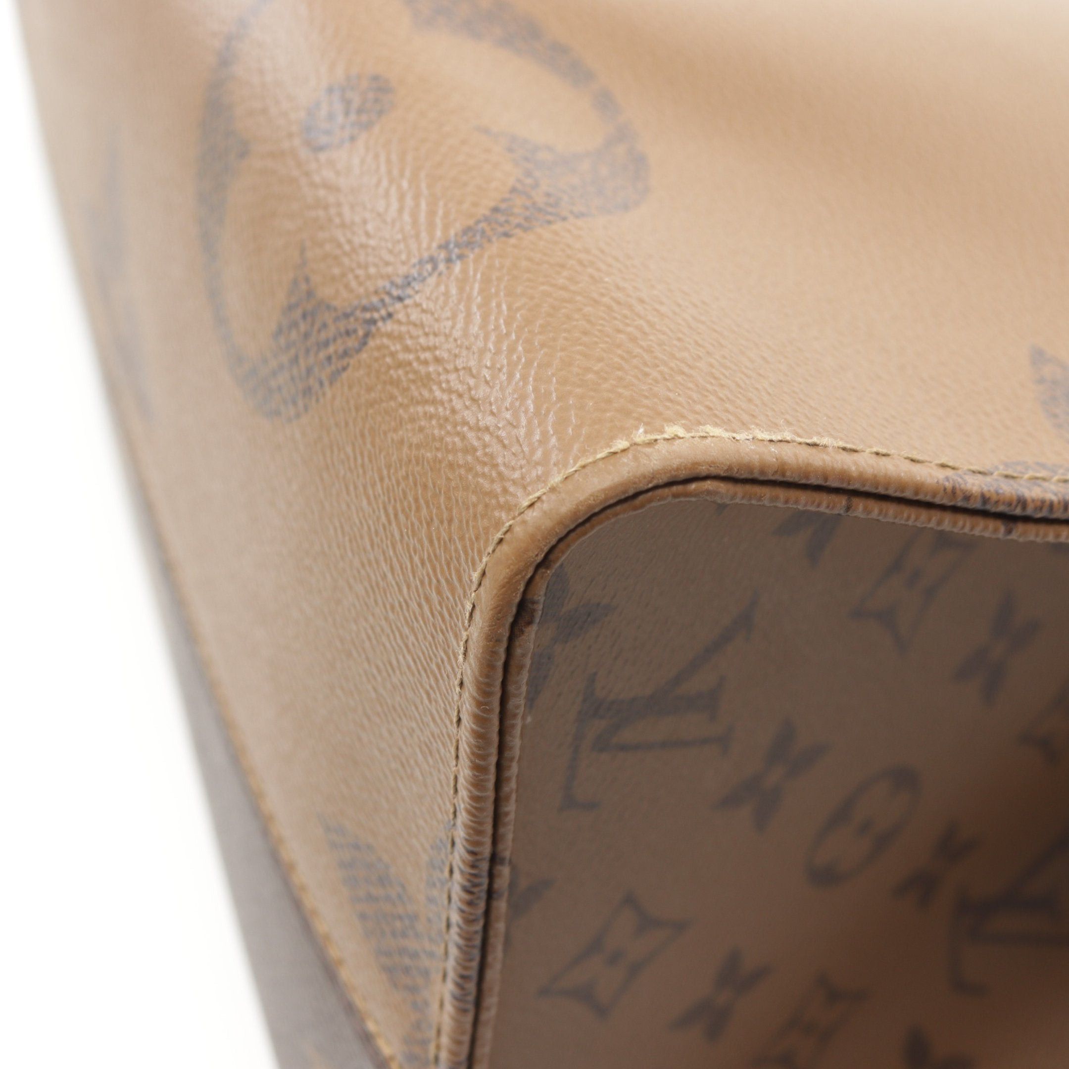 Louis Vuitton Louis Vuitton On-The-Go Gm Monogram Giant Reverse Shoulder Bag Leather Brown Light Size ONE SIZE - 9 Thumbnail