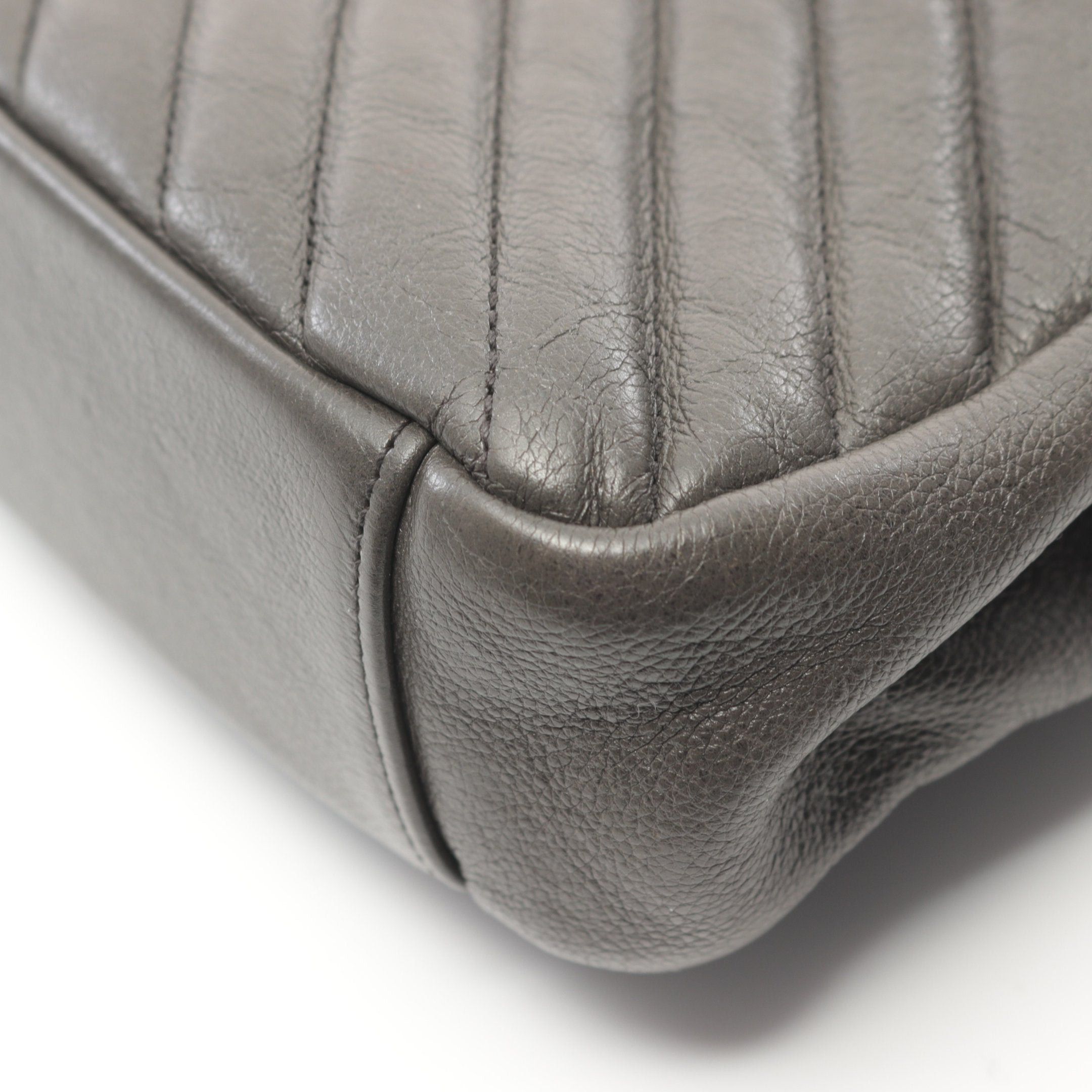 Yves Saint Laurent Yves Saint Laurent College Handbag Leather Gray Size ONE SIZE - 7 Thumbnail