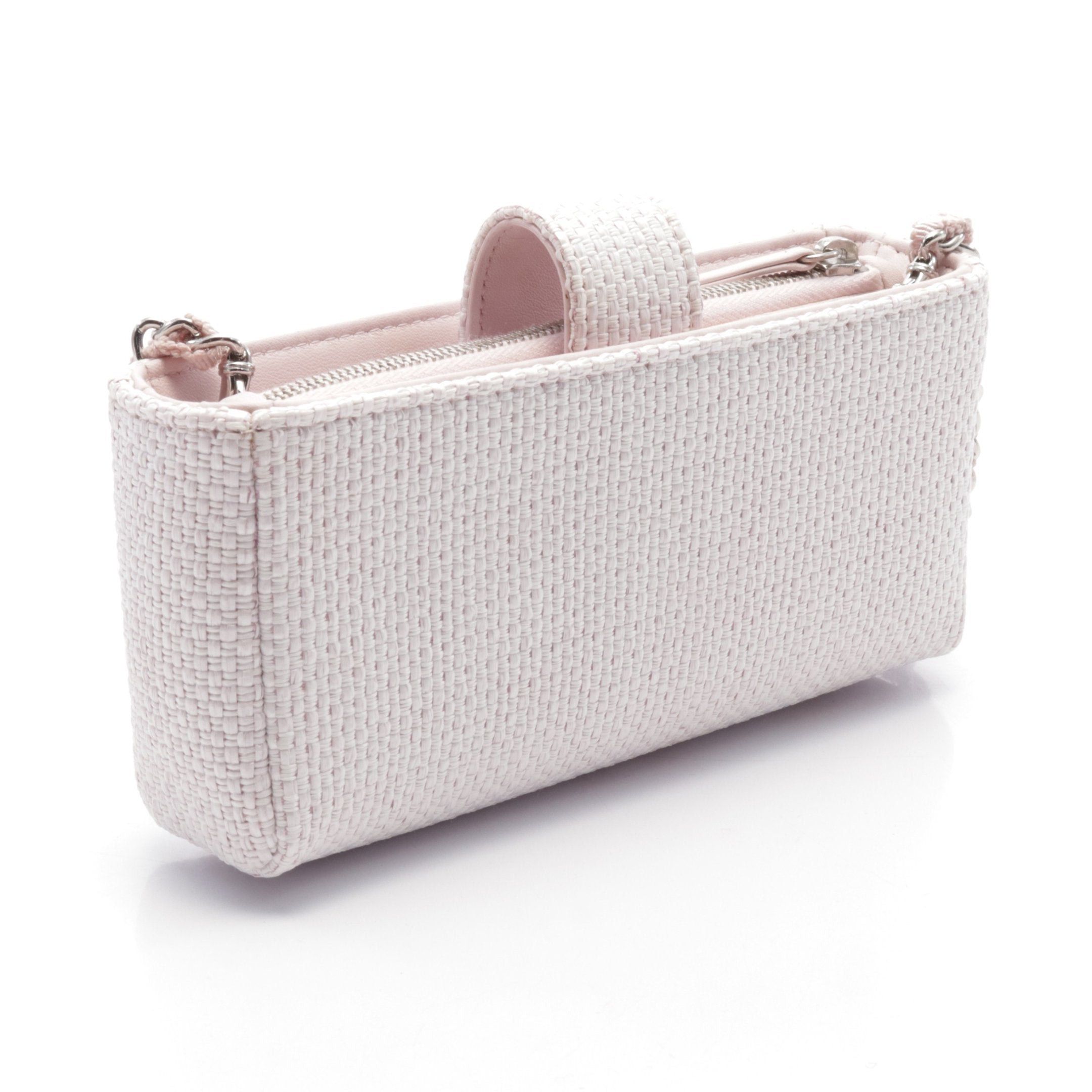 Chanel Chanel Deauville Mini Chain Shoulder Bag Raffia Light Pink Silver Hardware Size ONE SIZE - 2 Thumbnail