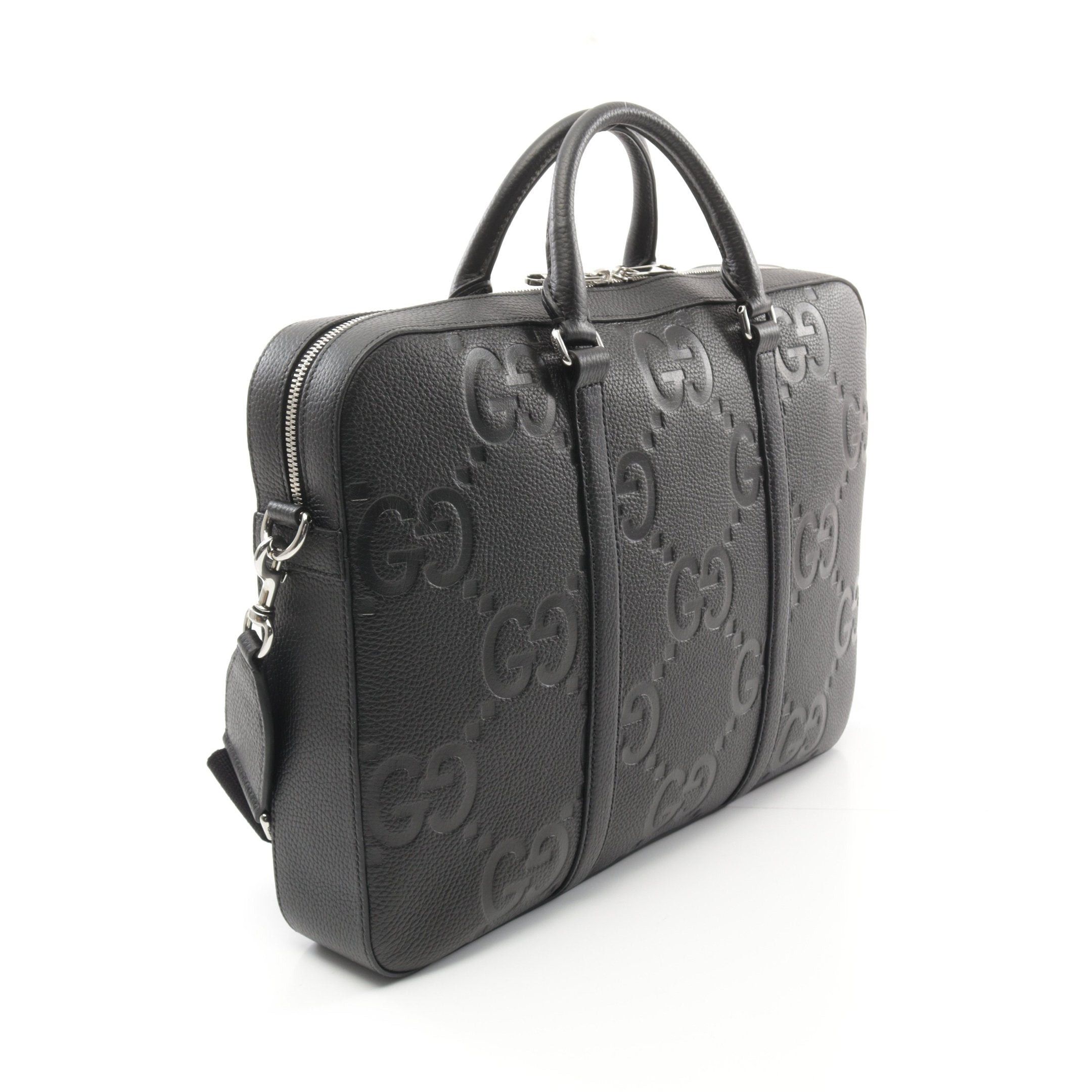 Gucci Gucci Jumbo Gg Briefcase Leather Black Size ONE SIZE - 2 Thumbnail