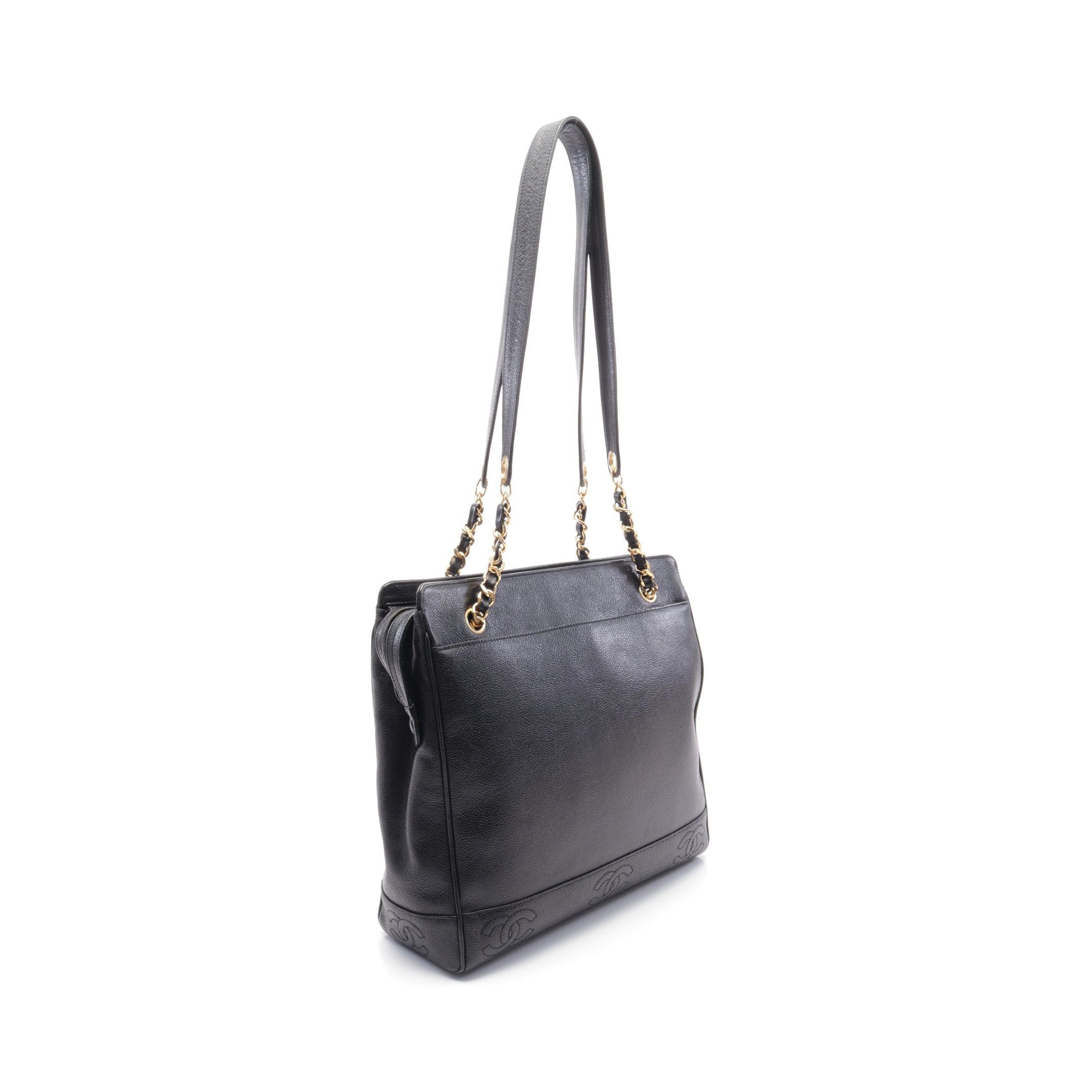 Chanel Chanel Triple Coco Mark Chain Shoulder Bag Caviar Skin Black Gold Hardware Size ONE SIZE - 2 Thumbnail