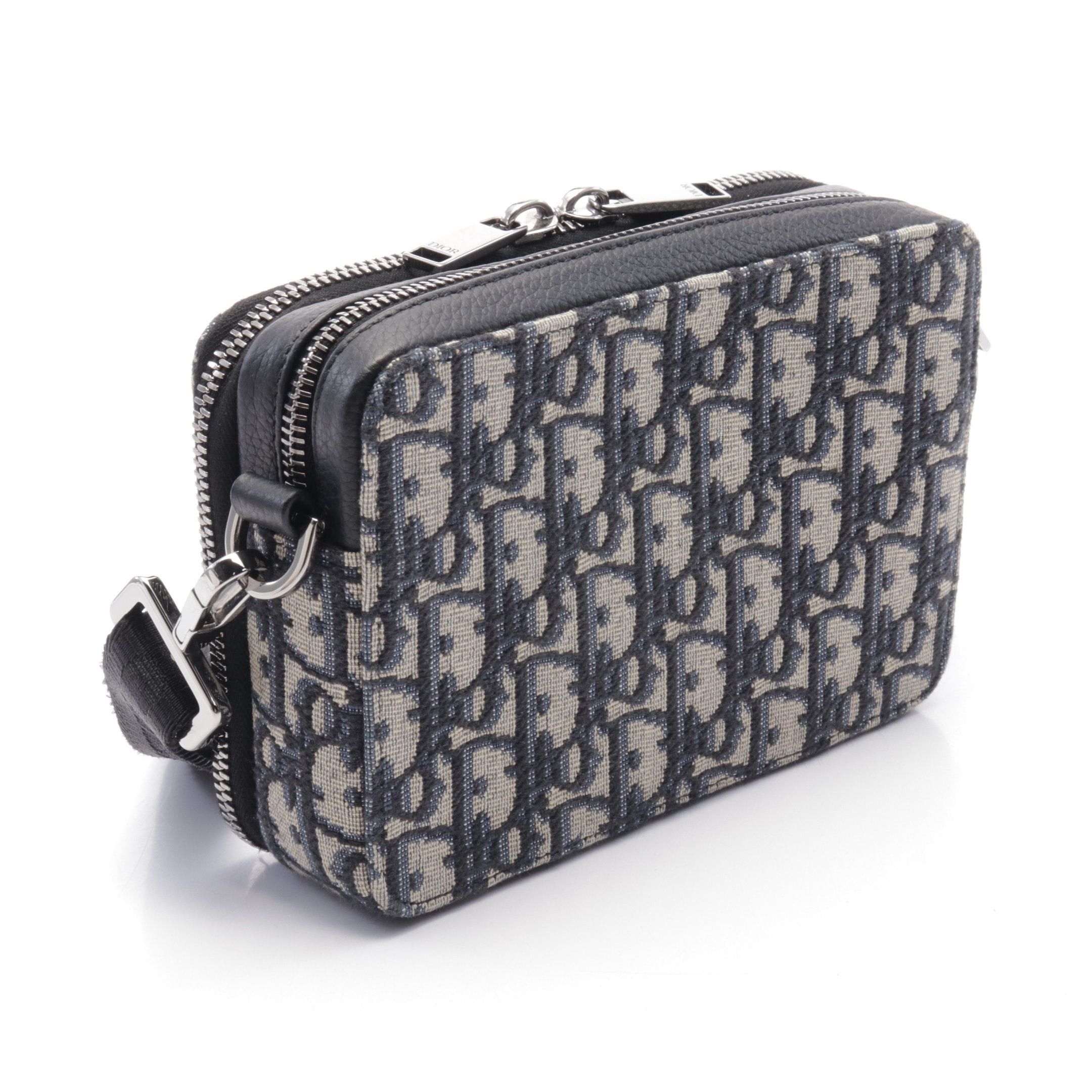 Dior Dior Oblique Shoulder Bag Canvas Leather Navy Gray Size ONE SIZE - 2 Thumbnail