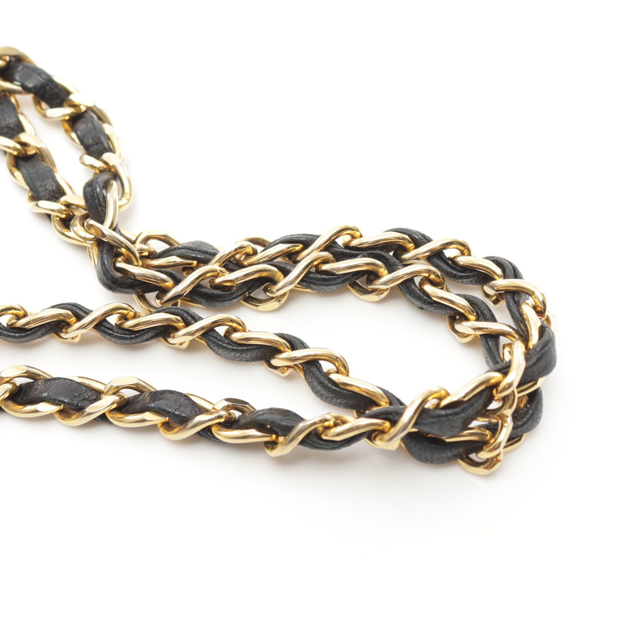 Chanel Chanel Mademoiselle Double Chain Shoulder Bag Lambskin Black Gold Hardware Size ONE SIZE - 12 Thumbnail