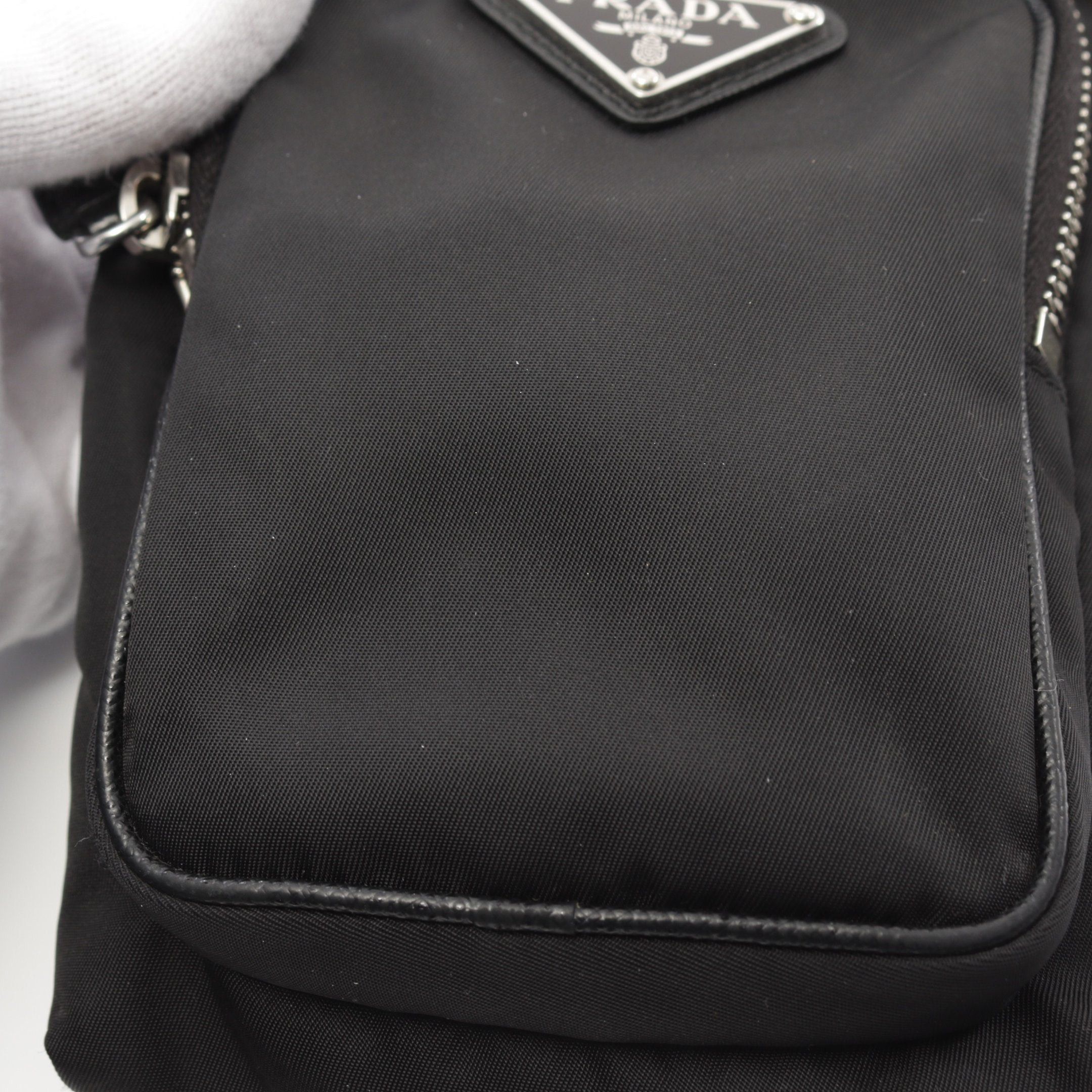 Prada Prada Re-Nylon Smartphone Case Shoulder Bag Nylon Saffiano Leather Black Size ONE SIZE - 6 Thumbnail