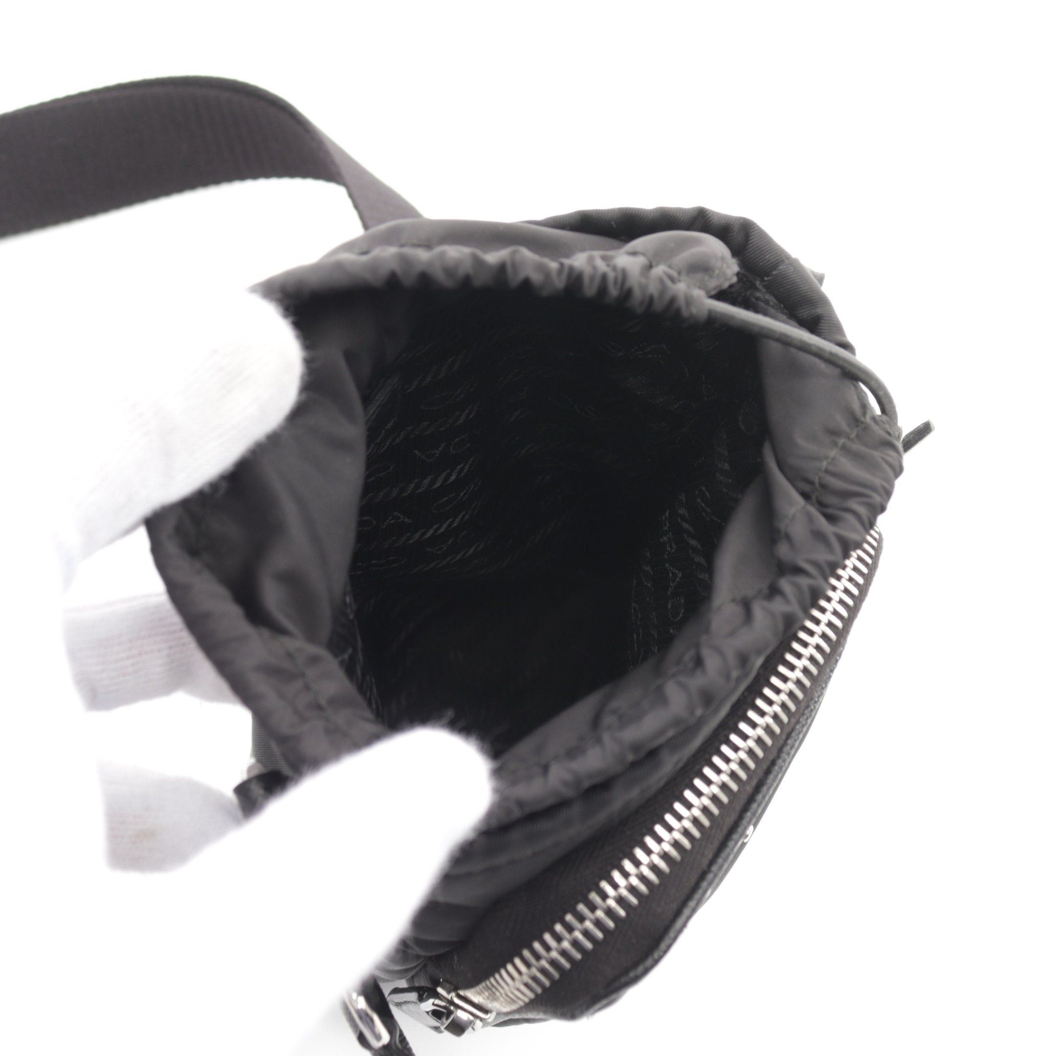Prada Prada Re-Nylon Smartphone Case Shoulder Bag Nylon Saffiano Leather Black Size ONE SIZE - 3 Thumbnail