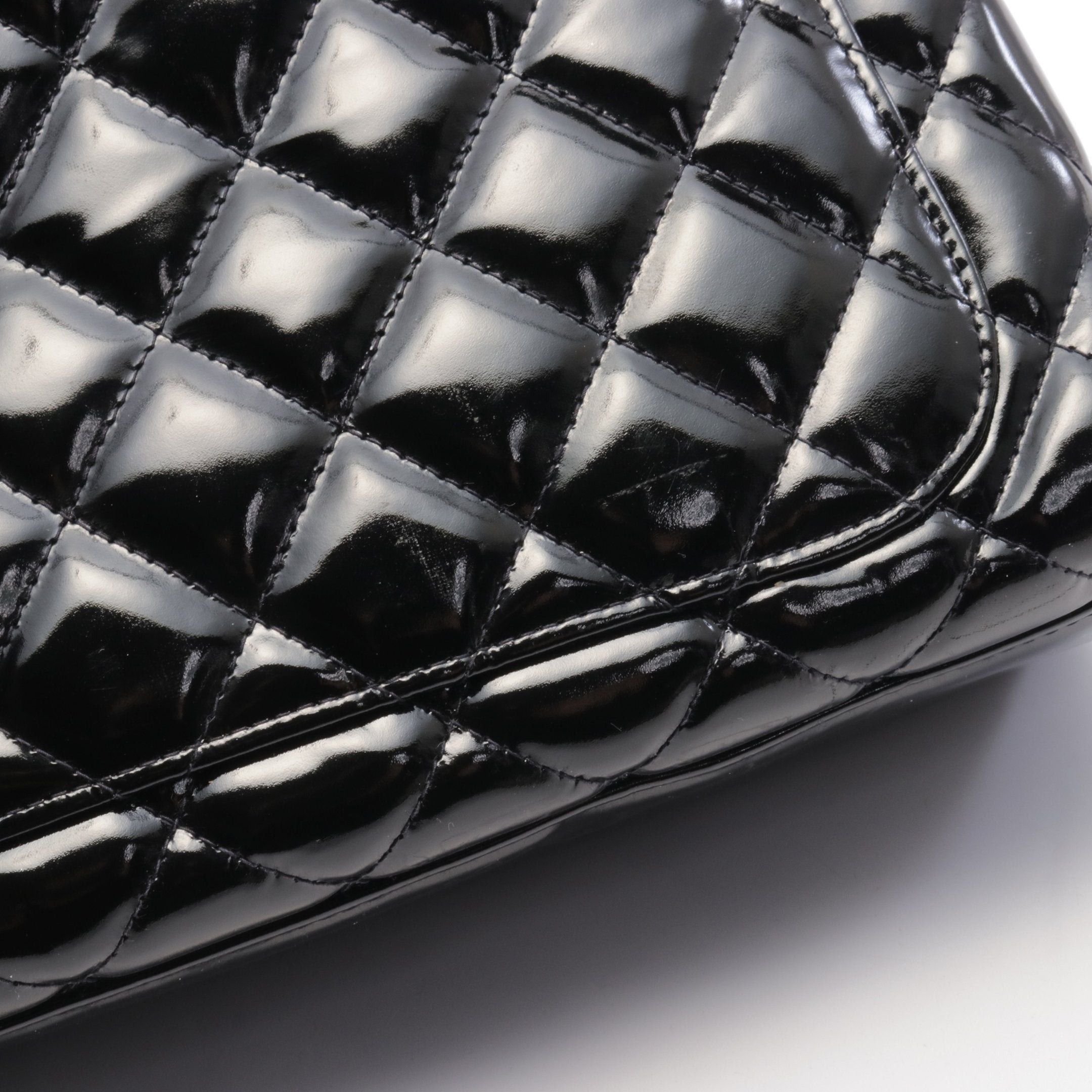 Chanel Chanel Matelasse Handbag Patent Leather Black Hardware Size ONE SIZE - 9 Thumbnail