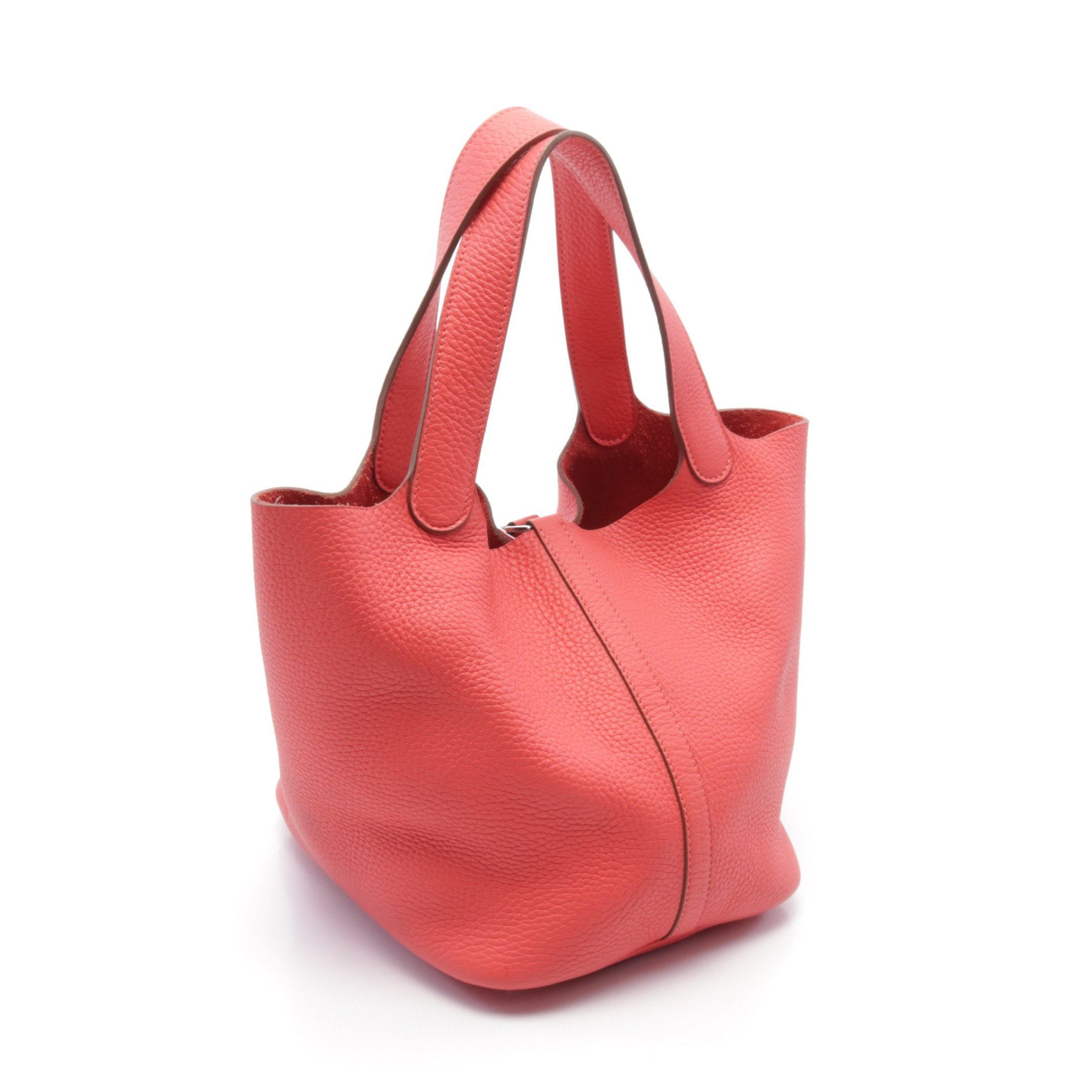 Hermes Hermes Picotan Lock Pm Rouge Pivoine Handbag Clemence Leather Orange Red Silver Hardware □ R Stamp Size ONE SIZE - 2 Thumbnail