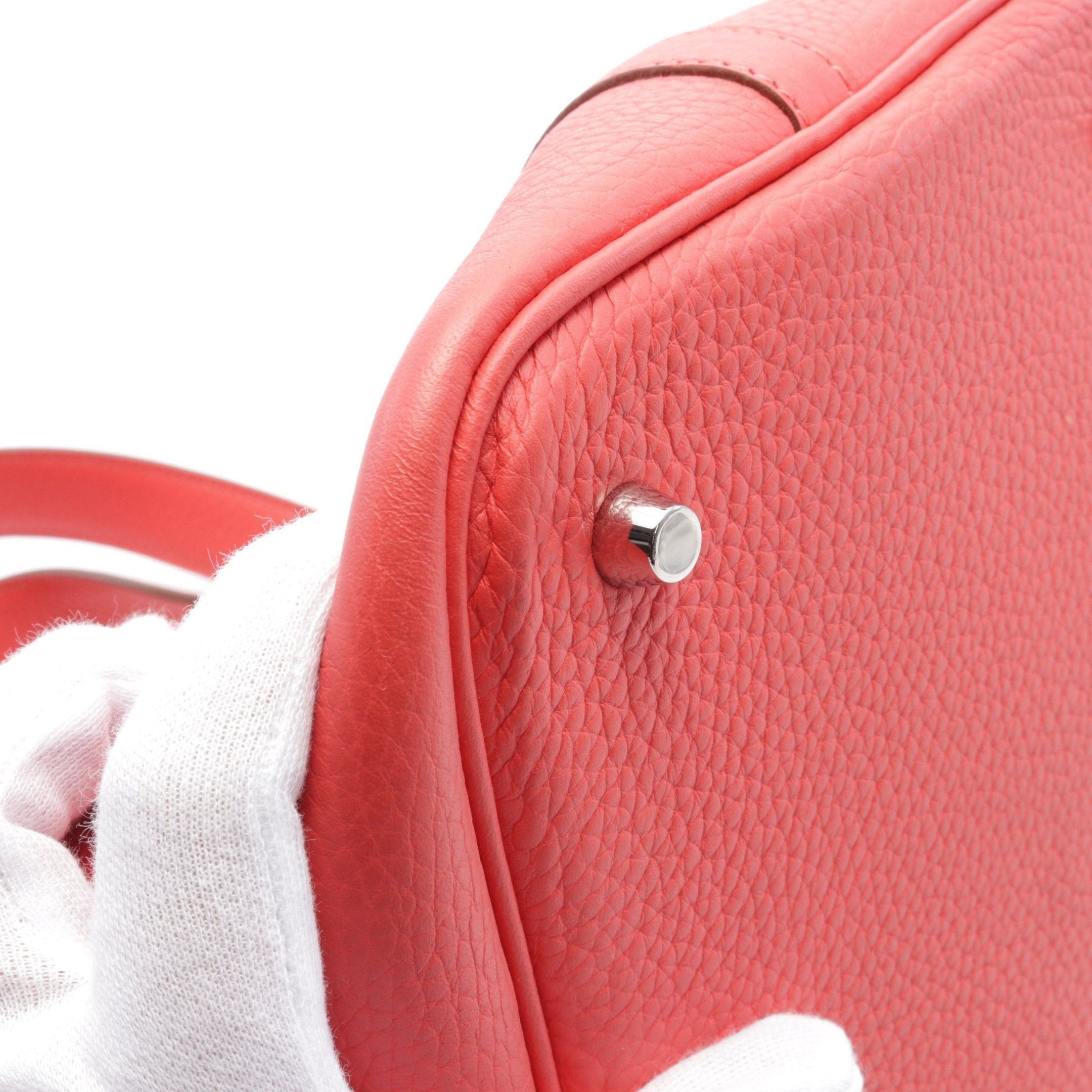Hermes Hermes Picotan Lock Pm Rouge Pivoine Handbag Clemence Leather Orange Red Silver Hardware □ R Stamp Size ONE SIZE - 8 Thumbnail