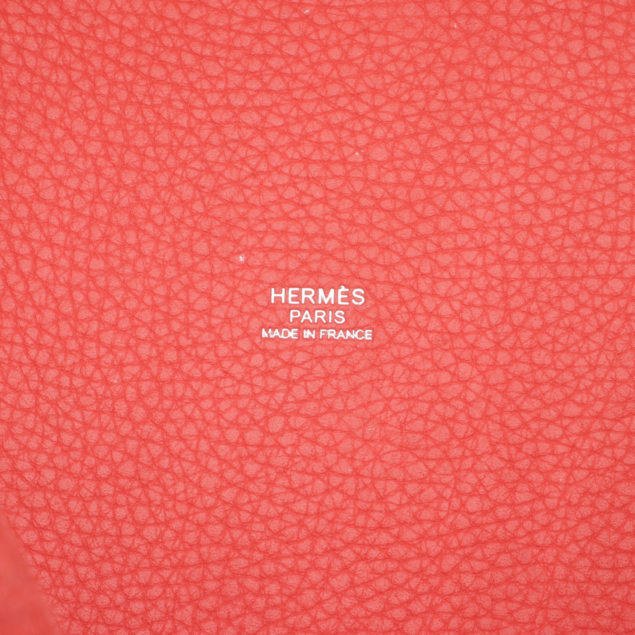 Hermes Hermes Picotan Lock Pm Rouge Pivoine Handbag Clemence Leather Orange Red Silver Hardware □ R Stamp Size ONE SIZE - 4 Thumbnail