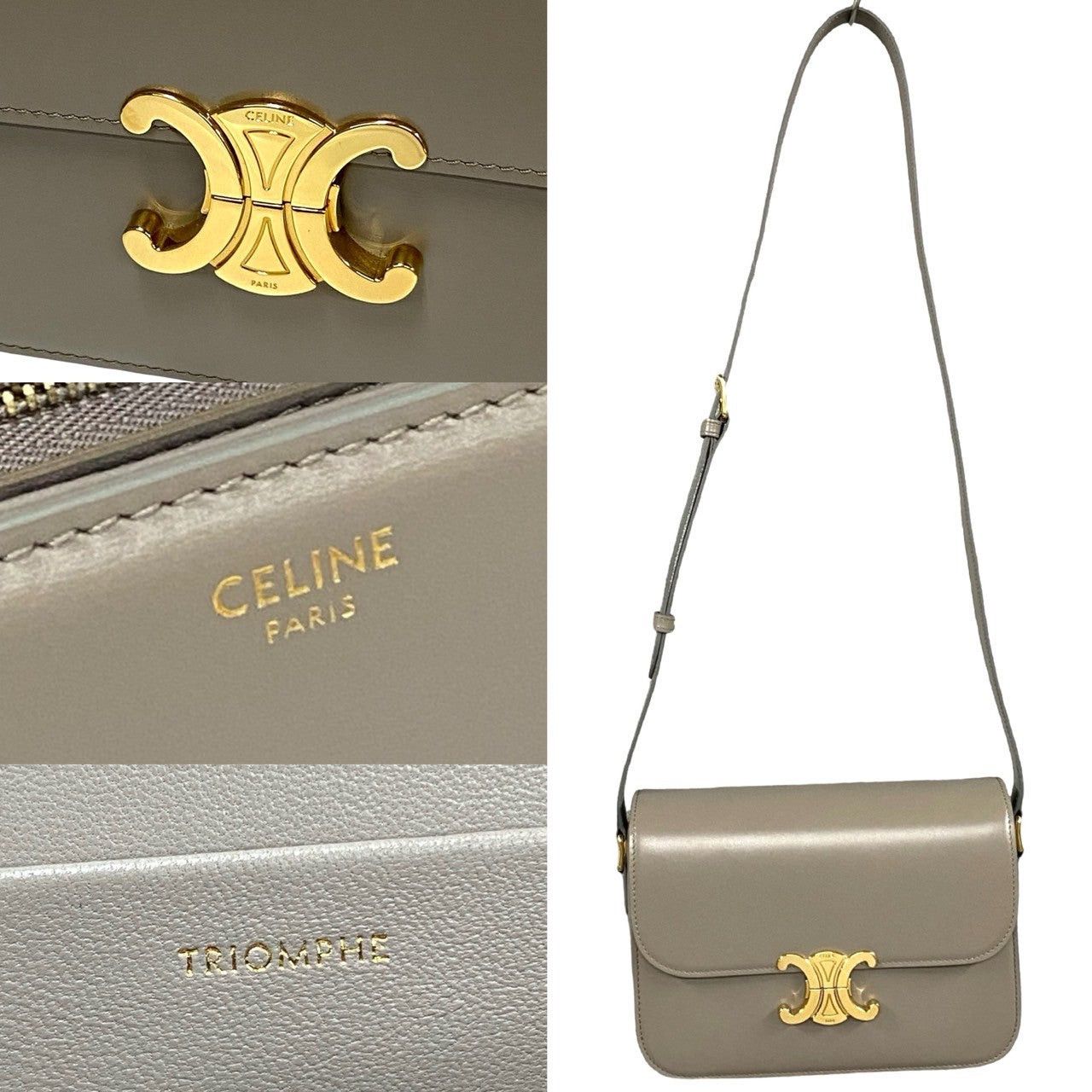 Celine Celine Shoulder Bag Grey Leather Size ONE SIZE - 3 Thumbnail