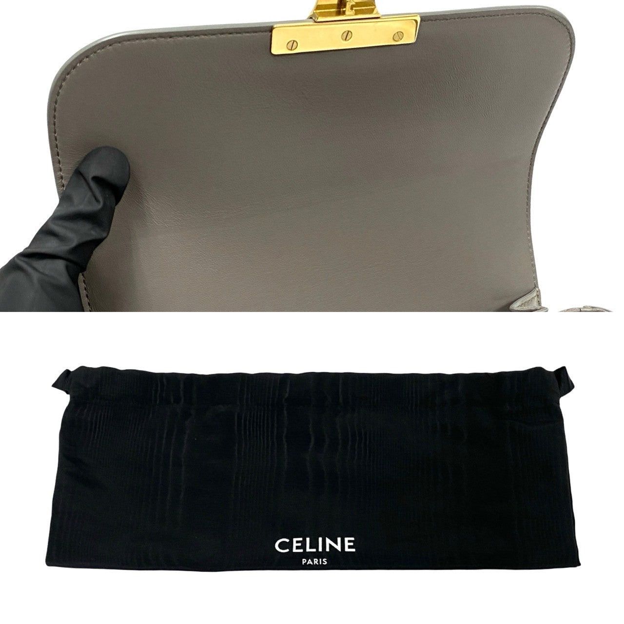 Celine Celine Shoulder Bag Grey Leather Size ONE SIZE - 8 Thumbnail