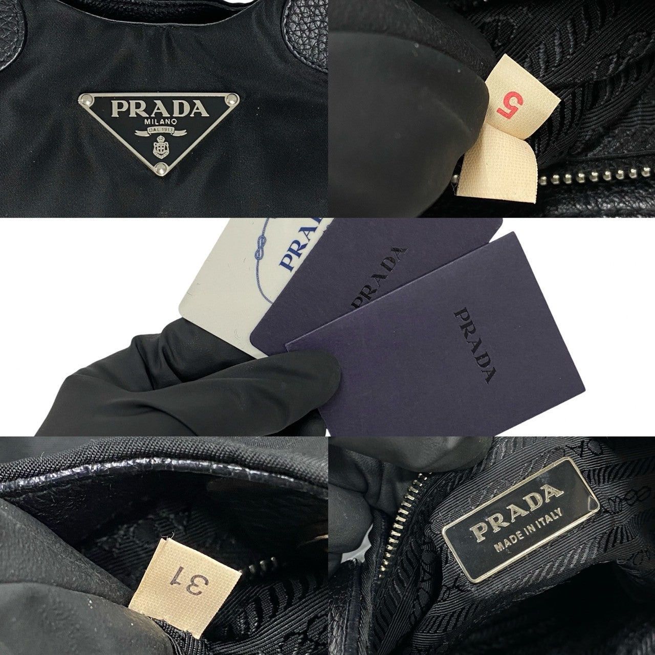 Prada Prada Handbag Black Leather Size ONE SIZE - 3 Thumbnail