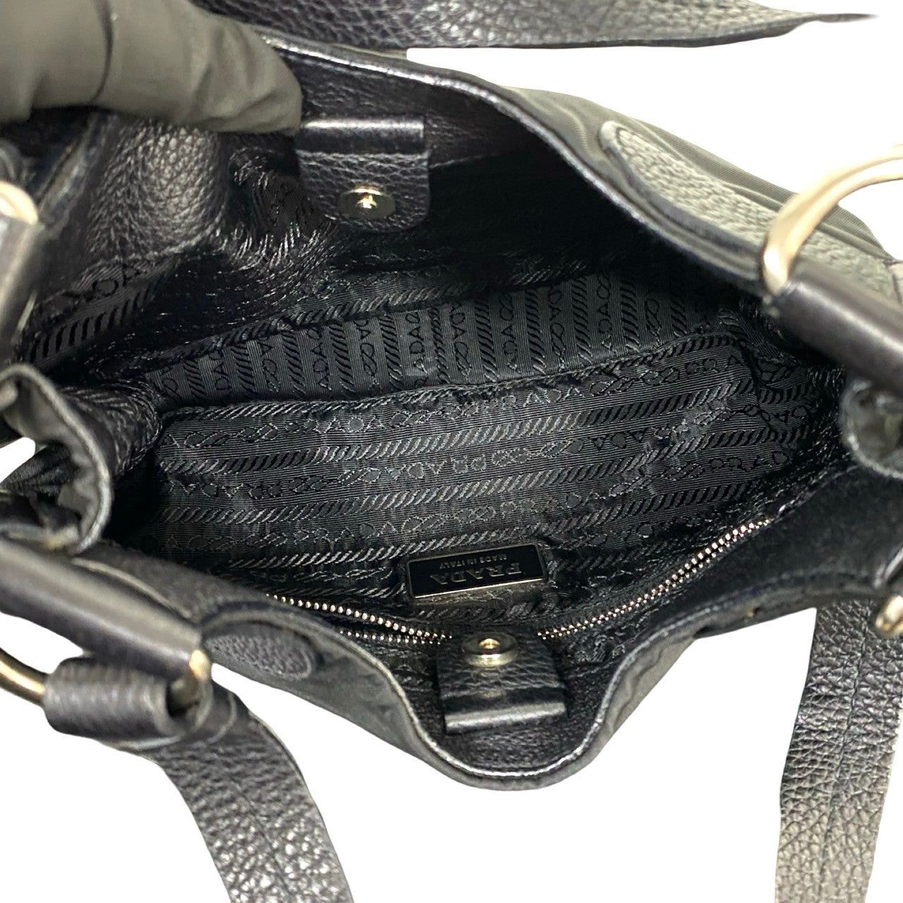 Prada Prada Handbag Black Leather Size ONE SIZE - 8 Thumbnail