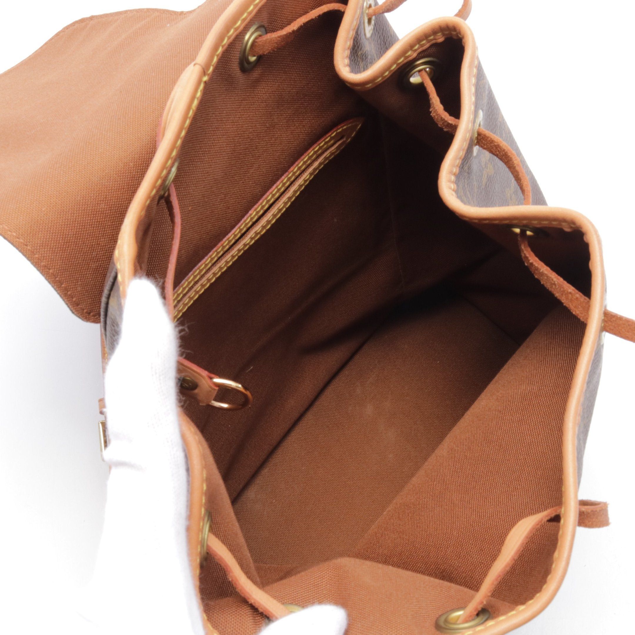 Louis Vuitton Louis Vuitton Montsouris Mm Monogram Backpack Rucksack Leather Brown Size ONE SIZE - 3 Thumbnail