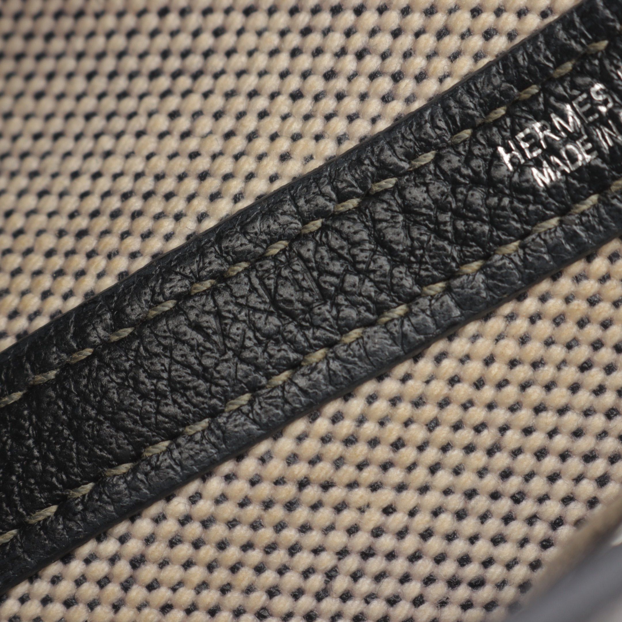 Hermes Hermes Garden Party Pm Natural Handbag Tote Bag Toile Ash Leather Beige Black Silver Hardware □J Carved Stamp Size ONE SIZE - 5 Thumbnail
