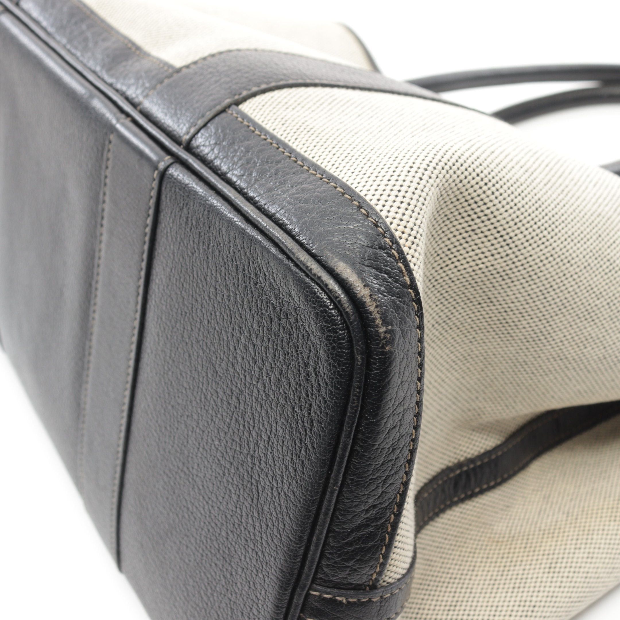 Hermes Hermes Garden Party Pm Natural Handbag Tote Bag Toile Ash Leather Beige Black Silver Hardware □J Carved Stamp Size ONE SIZE - 7 Thumbnail