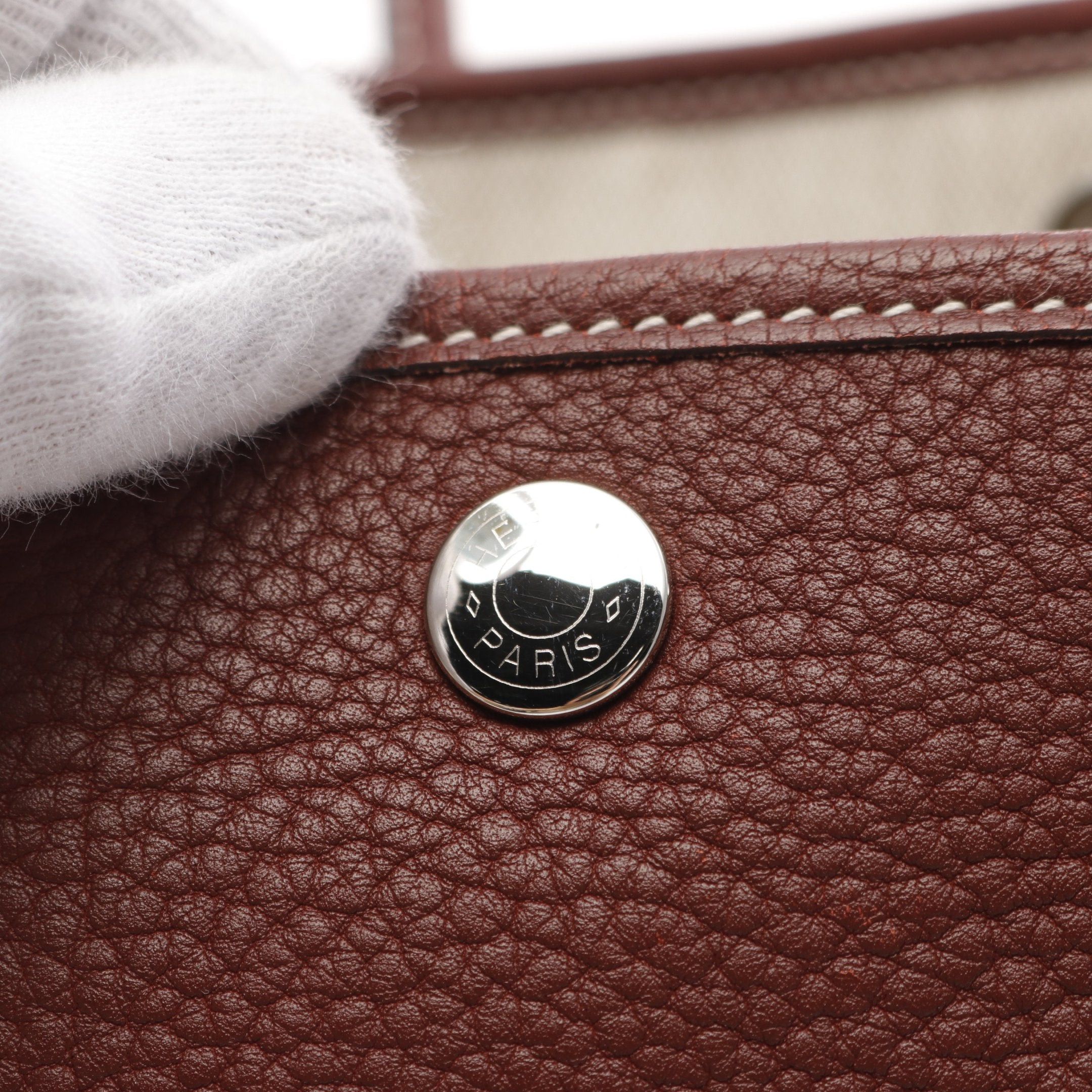 Hermes Hermes Garden Party Pm Rouge Ash Handbag Tote Bag Negonda Leather Bordeaux Silver Hardware □Q Stamp Size ONE SIZE - 6 Thumbnail