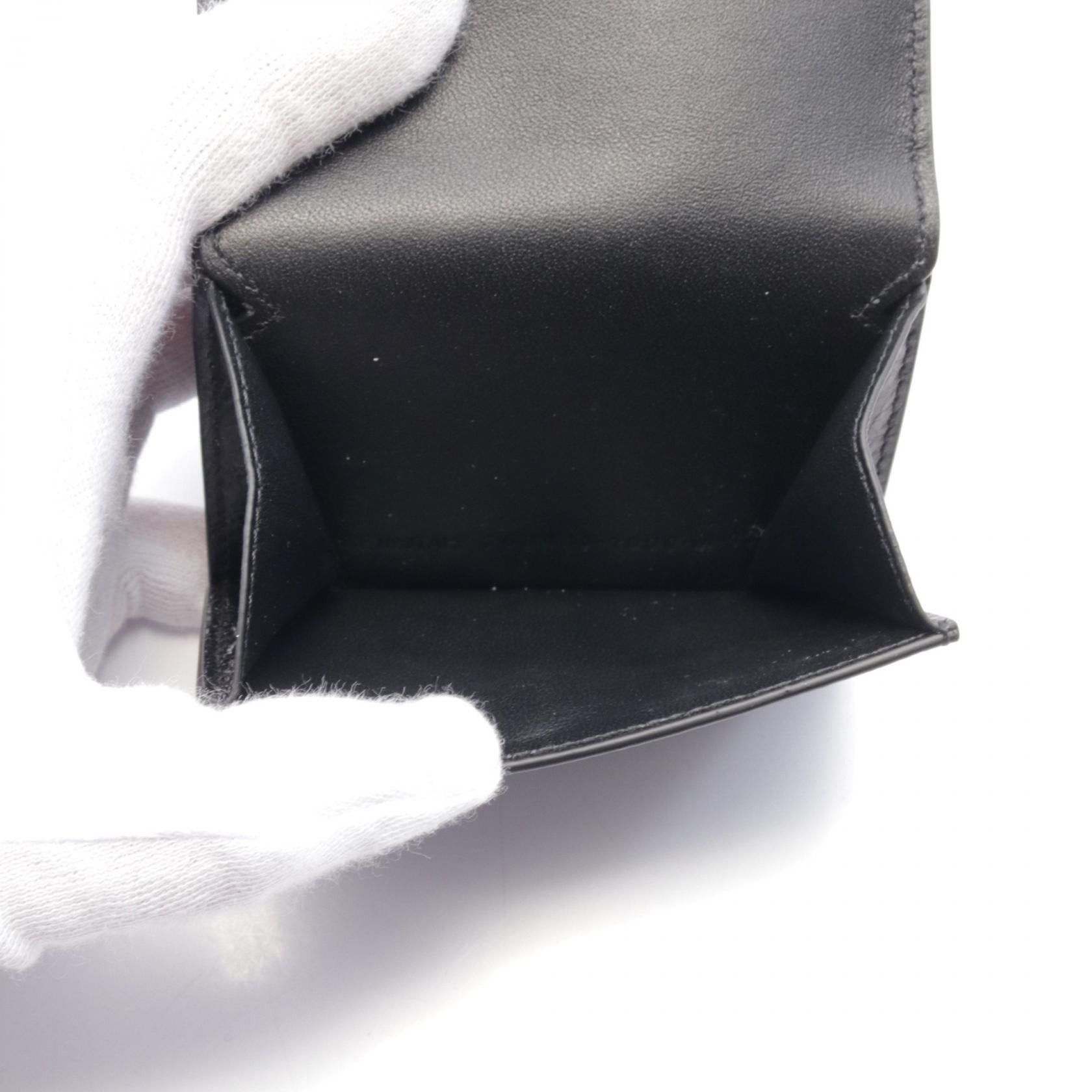 Balenciaga Cag Mini Wallet Trifold Leather Black