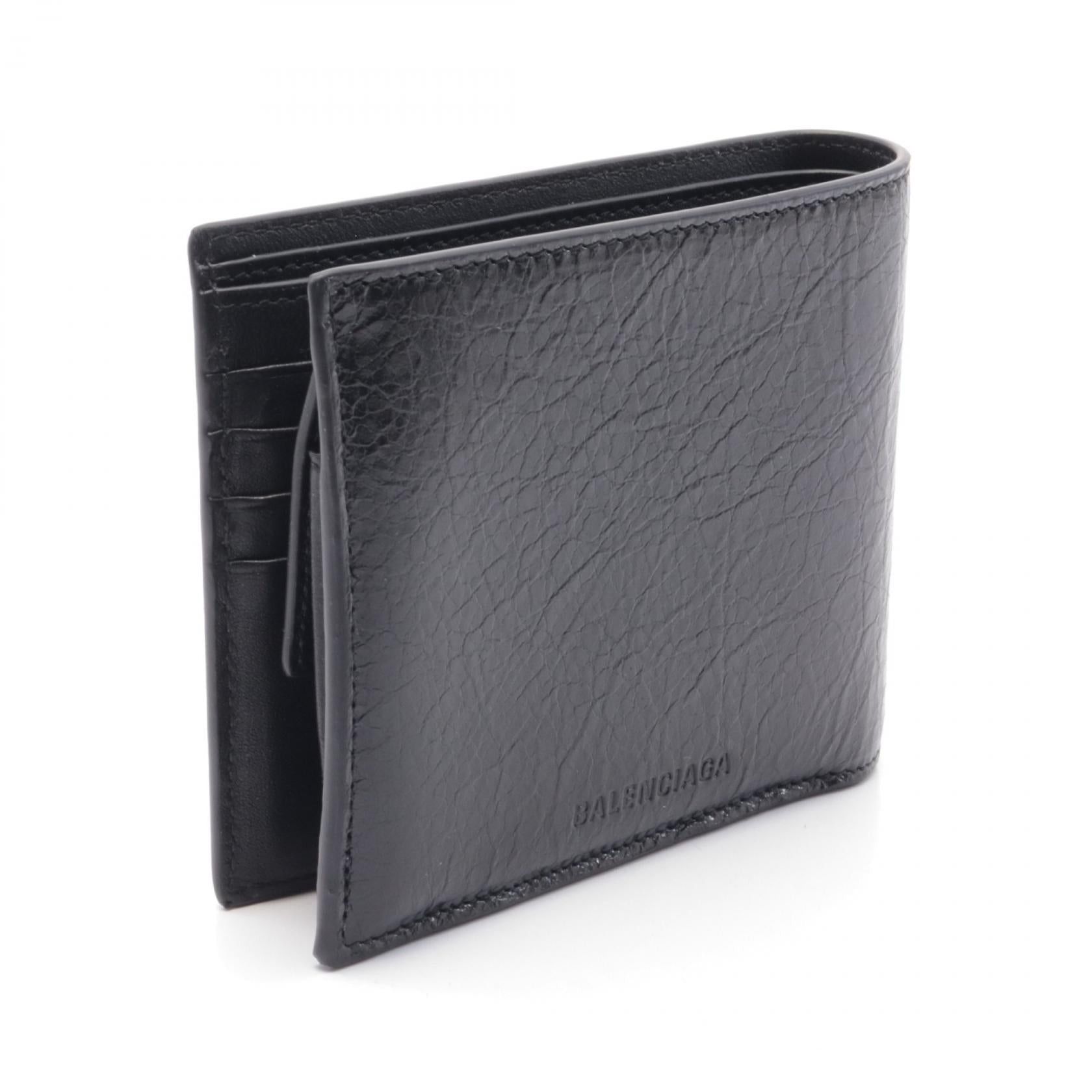 Balenciaga Balenciaga Le Cag Bi-Fold Wallet Leather Black Size ONE SIZE - 2 Thumbnail