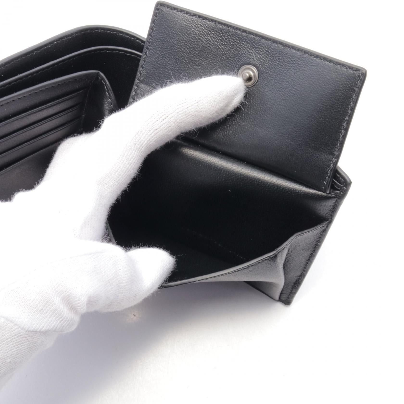 Balenciaga Balenciaga Le Cag Bi-Fold Wallet Leather Black Size ONE SIZE - 5 Thumbnail