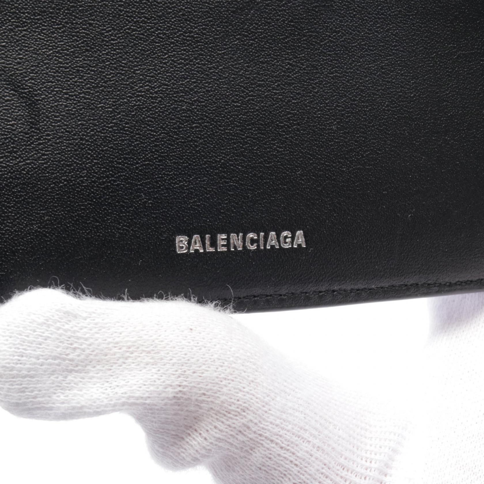 Balenciaga Balenciaga Le Cag Bi-Fold Wallet Leather Black Size ONE SIZE - 4 Thumbnail