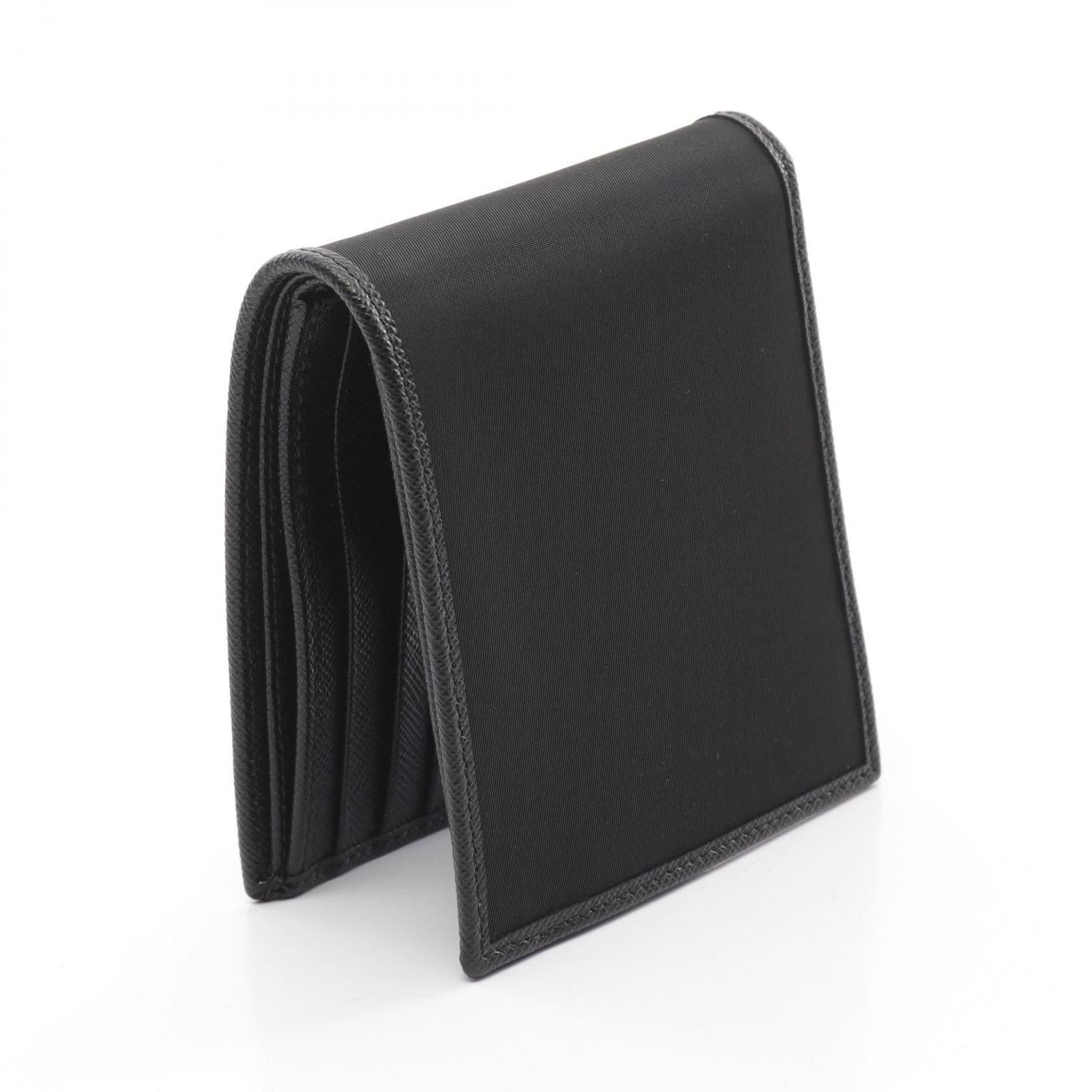 Prada Prada Bi-Fold Wallet Nylon Saffiano Leather Black Size ONE SIZE - 2 Thumbnail