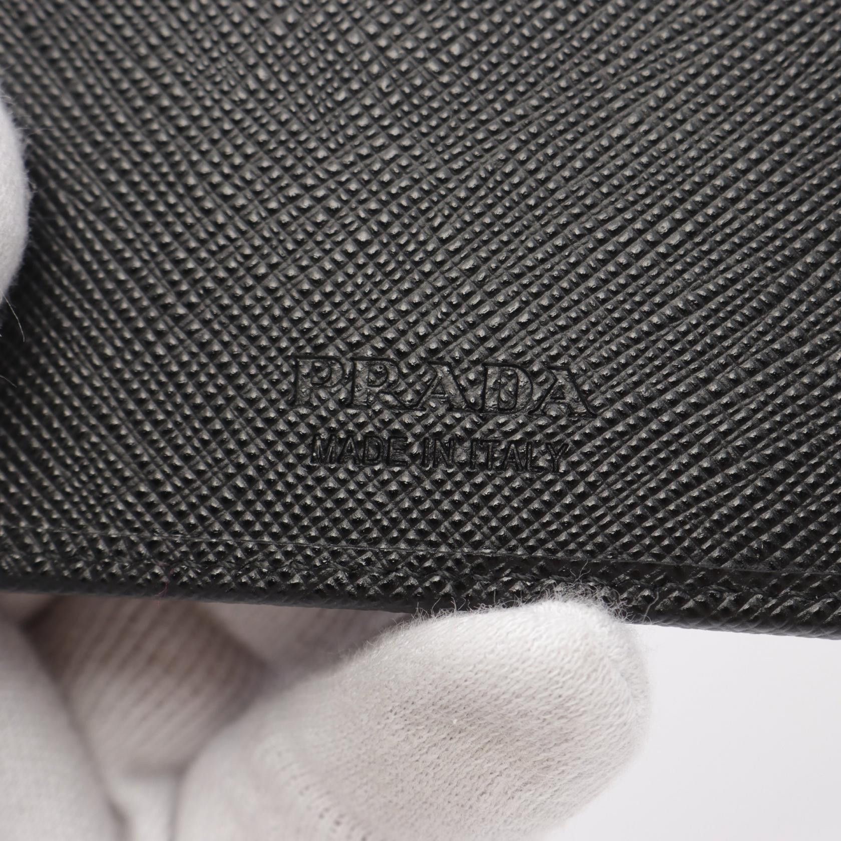 Prada Prada Bi-Fold Wallet Nylon Saffiano Leather Black Size ONE SIZE - 4 Thumbnail
