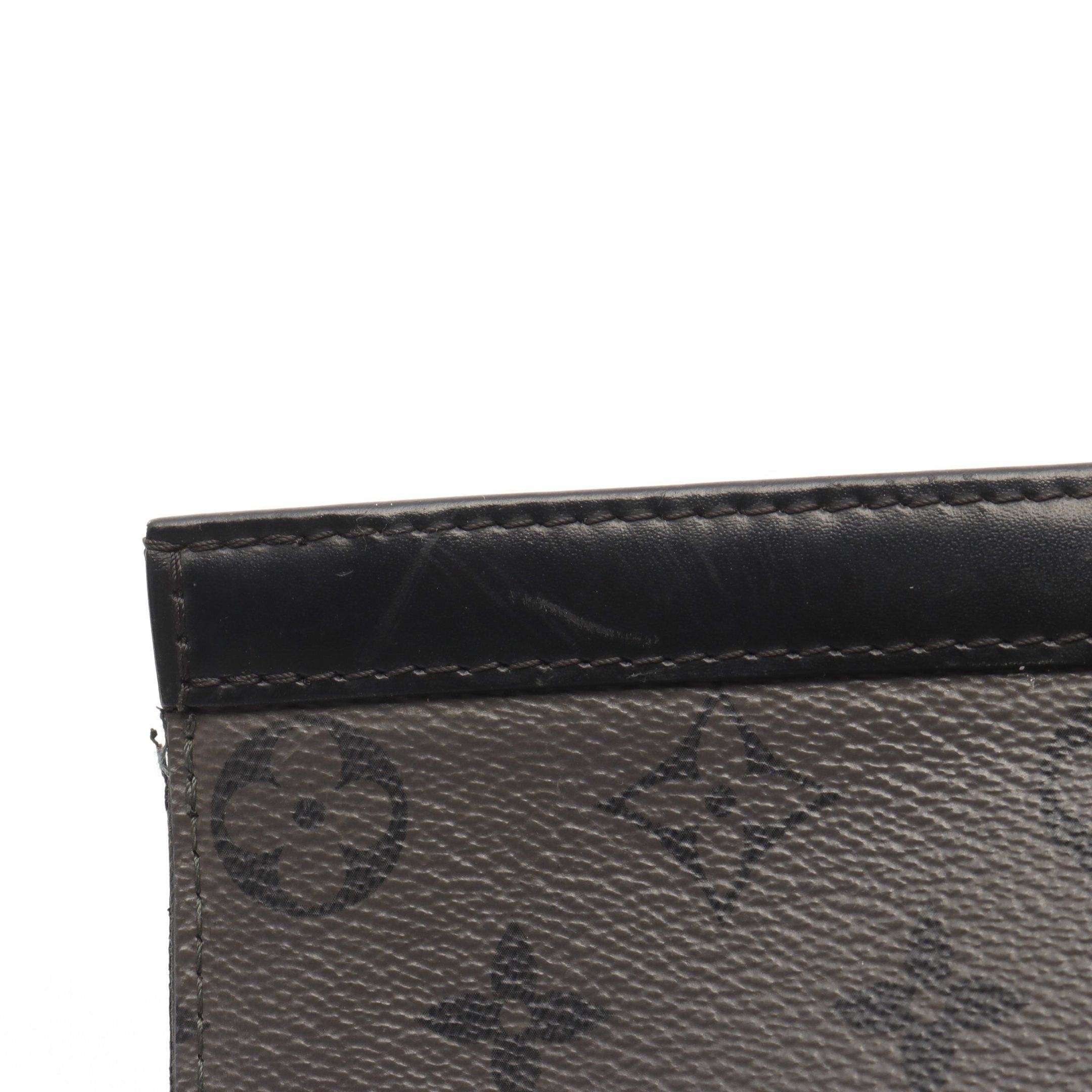 Louis Vuitton Louis Vuitton Pochette Voyage Monogram Eclipse Reverse Clutch Bag Leather Black Size ONE SIZE - 10 Thumbnail