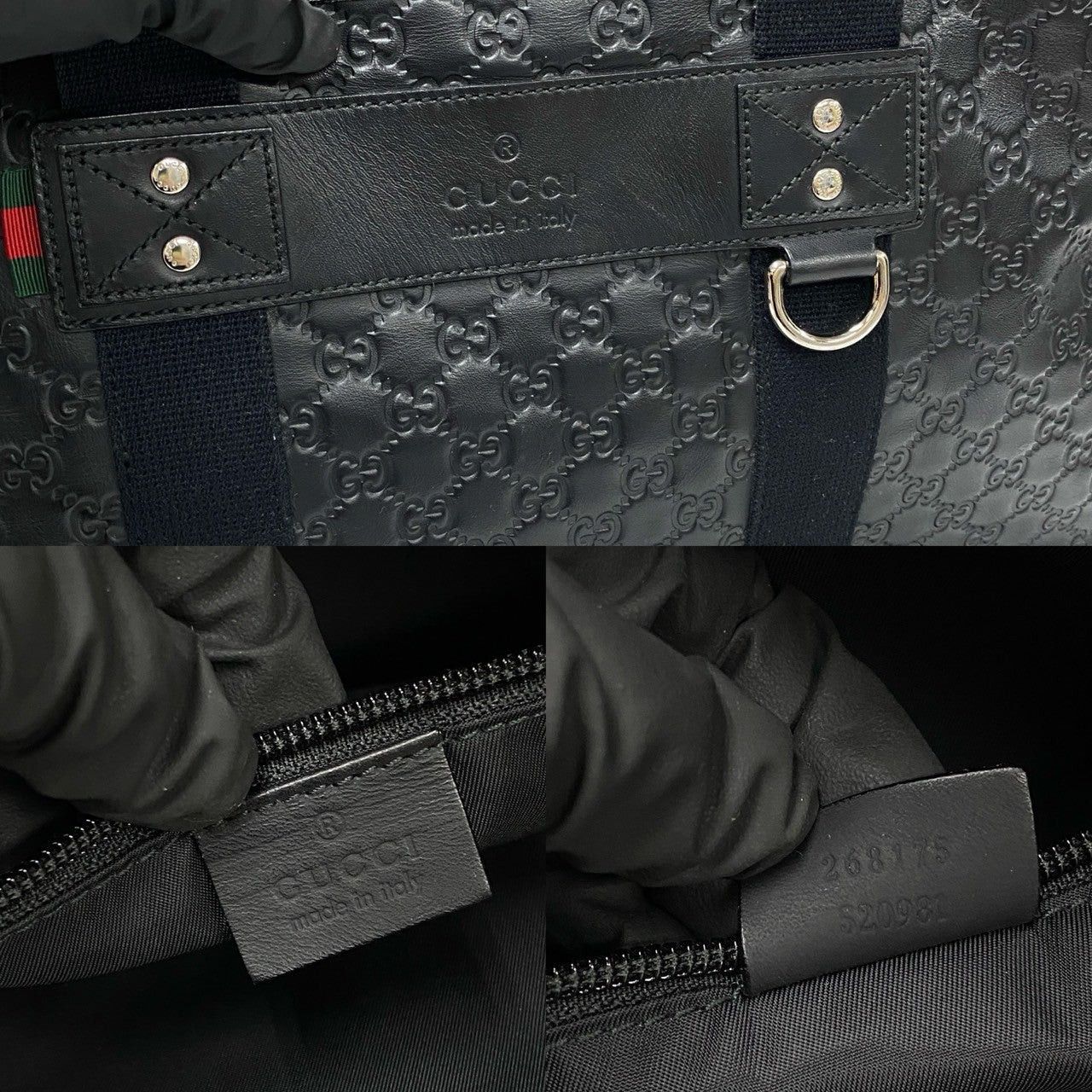 Gucci Gucci Tote Bag Black Leather Size ONE SIZE - 3 Thumbnail