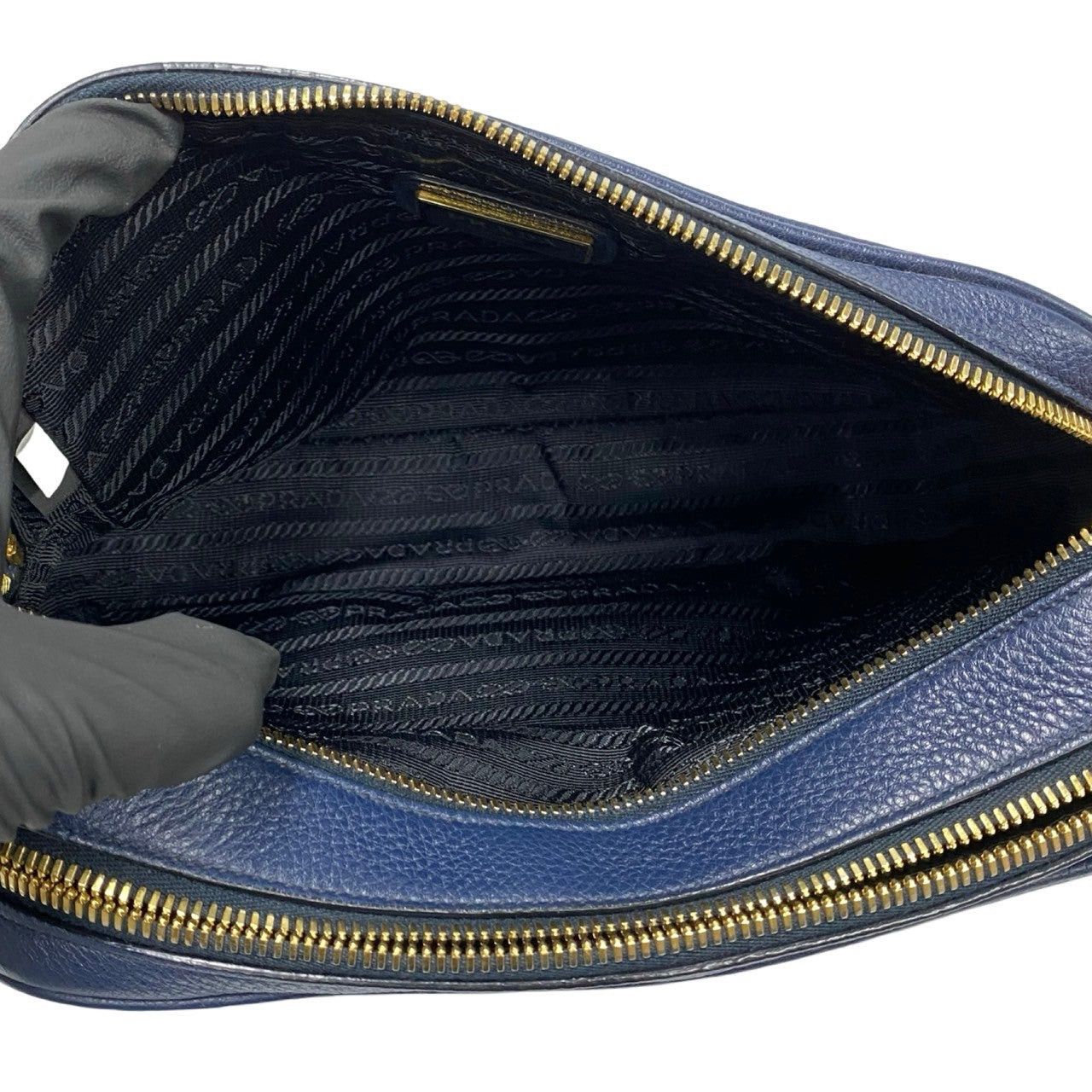 Prada Prada Shoulder Bag Blue Leather Size ONE SIZE - 9 Thumbnail
