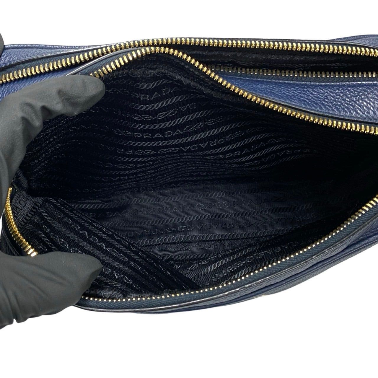 Prada Prada Shoulder Bag Blue Leather Size ONE SIZE - 8 Thumbnail