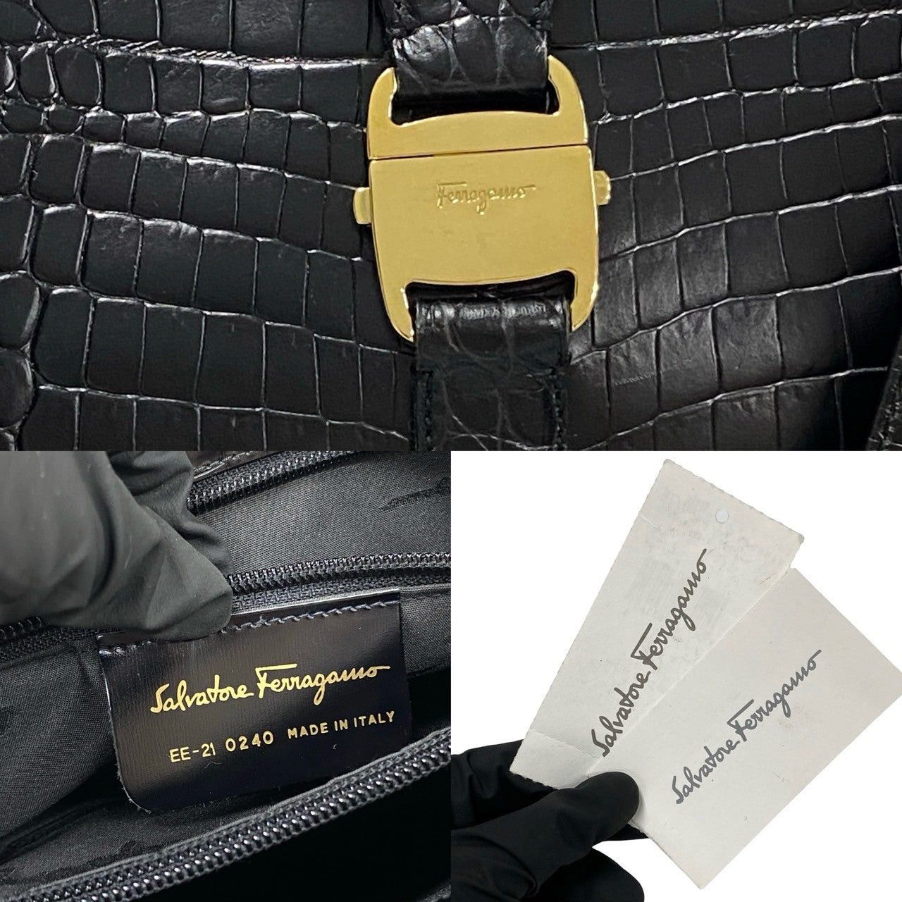 Salvatore Ferragamo Salvatore Ferragamo Tote Bag Black Leather Size ONE SIZE - 3 Thumbnail