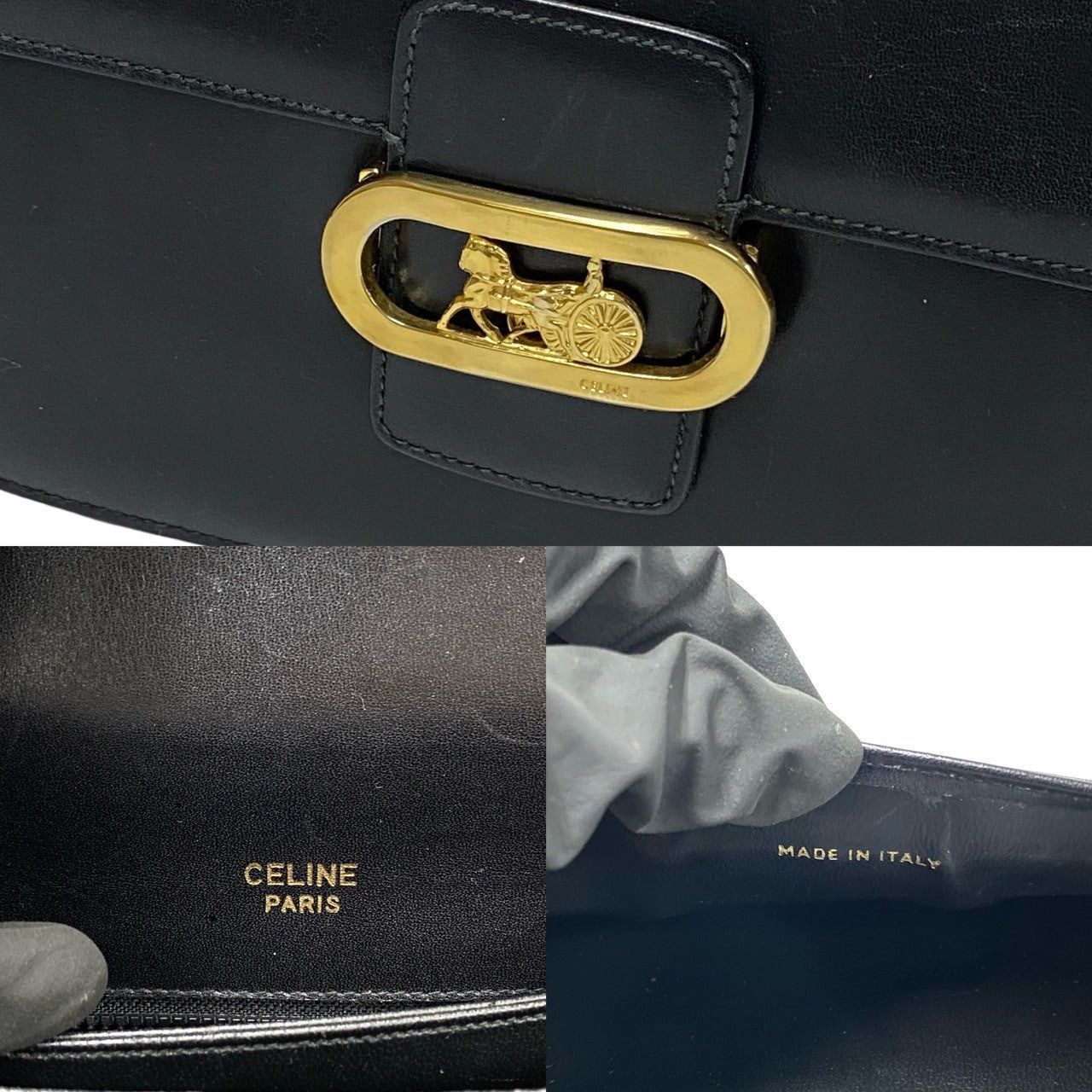 Celine Celine Shoulder Bag Black Leather Size ONE SIZE - 3 Thumbnail