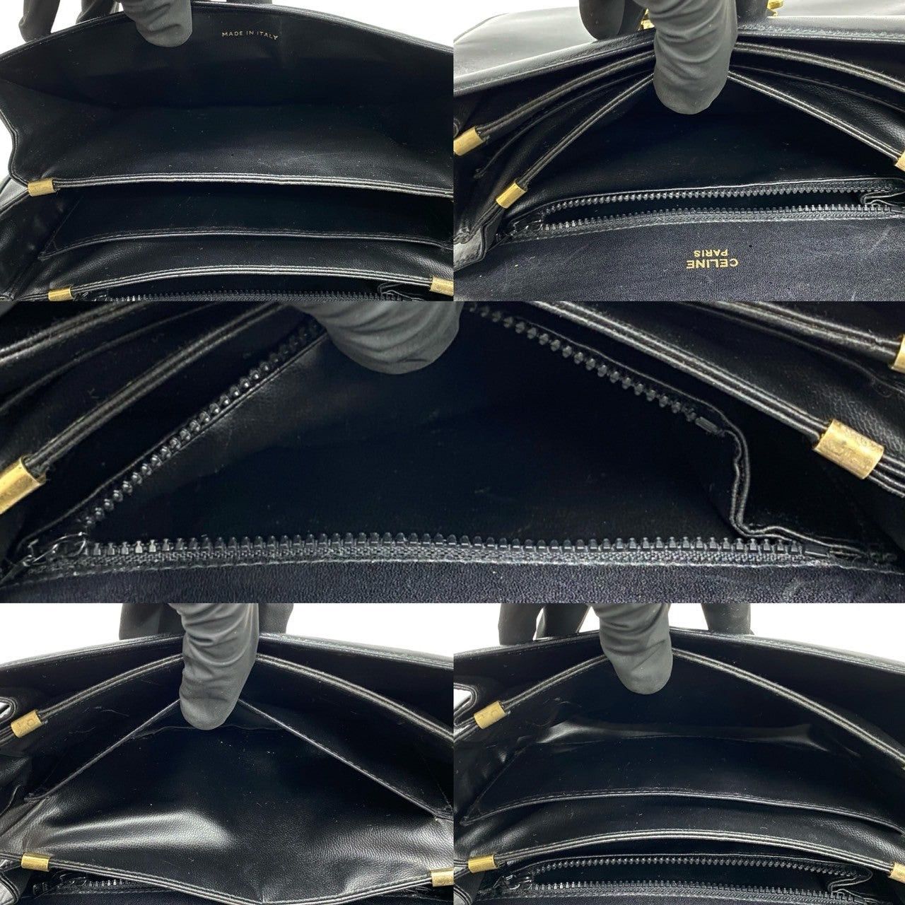 Celine Celine Shoulder Bag Black Leather Size ONE SIZE - 8 Thumbnail