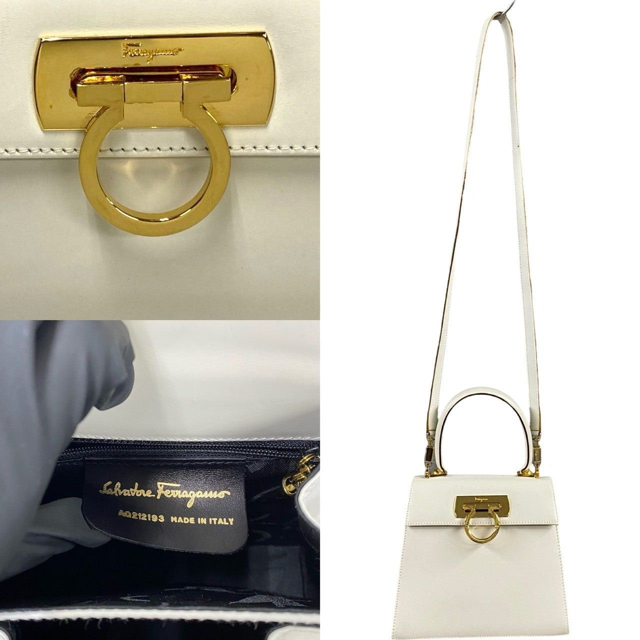 Salvatore Ferragamo Salvatore Ferragamo Shoulder Bag White Leather Size ONE SIZE - 3 Thumbnail