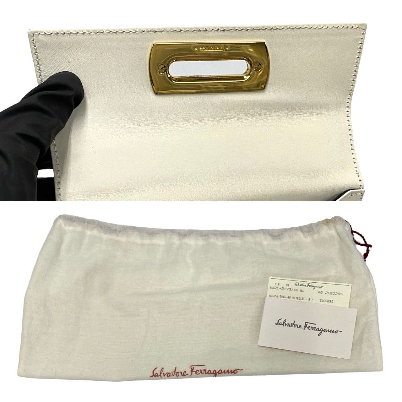 Salvatore Ferragamo Salvatore Ferragamo Shoulder Bag White Leather Size ONE SIZE - 9 Thumbnail