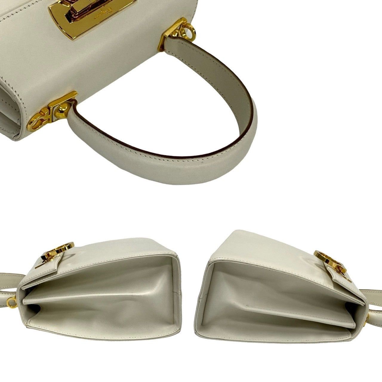 Salvatore Ferragamo Salvatore Ferragamo Shoulder Bag White Leather Size ONE SIZE - 5 Thumbnail