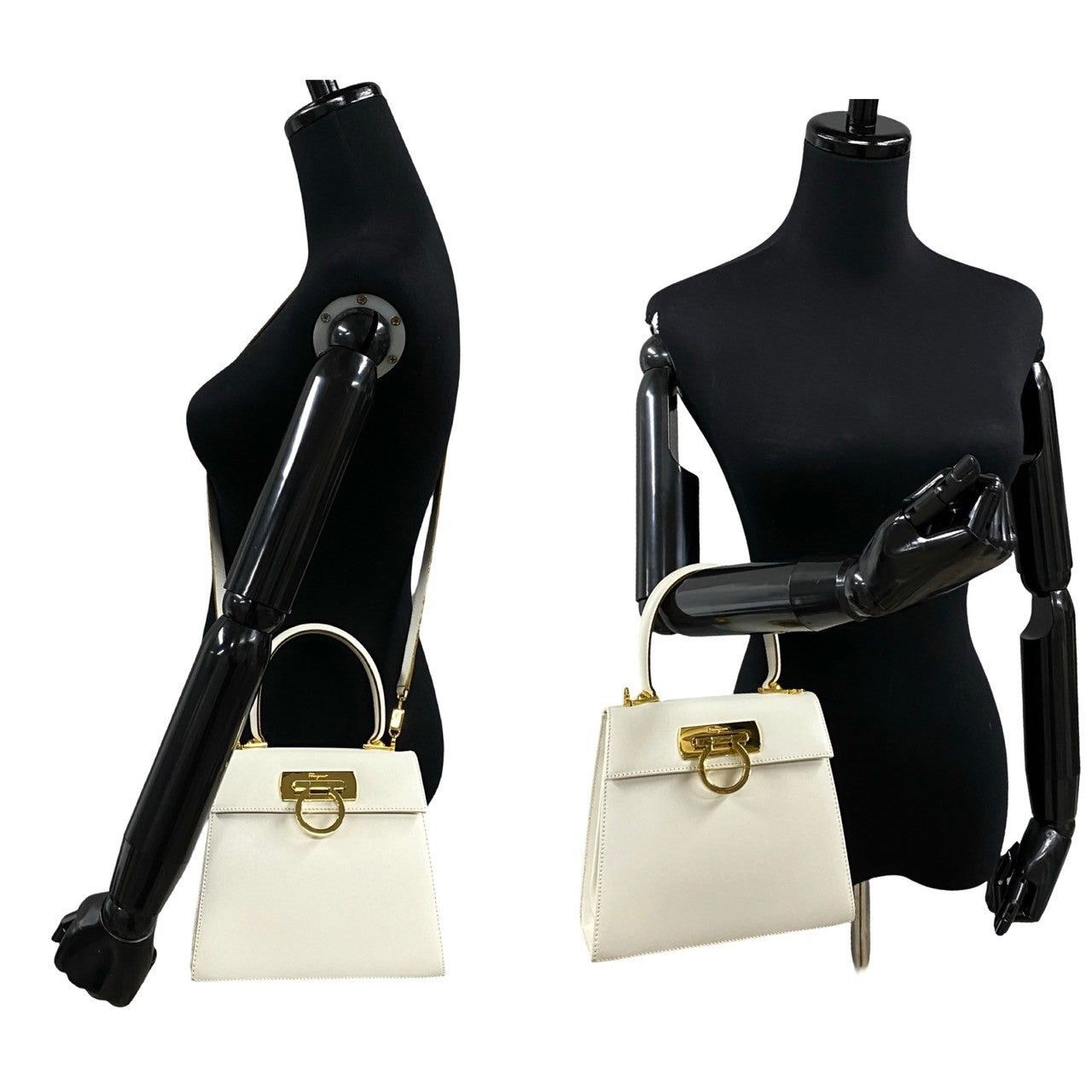 Salvatore Ferragamo Salvatore Ferragamo Shoulder Bag White Leather Size ONE SIZE - 2 Thumbnail