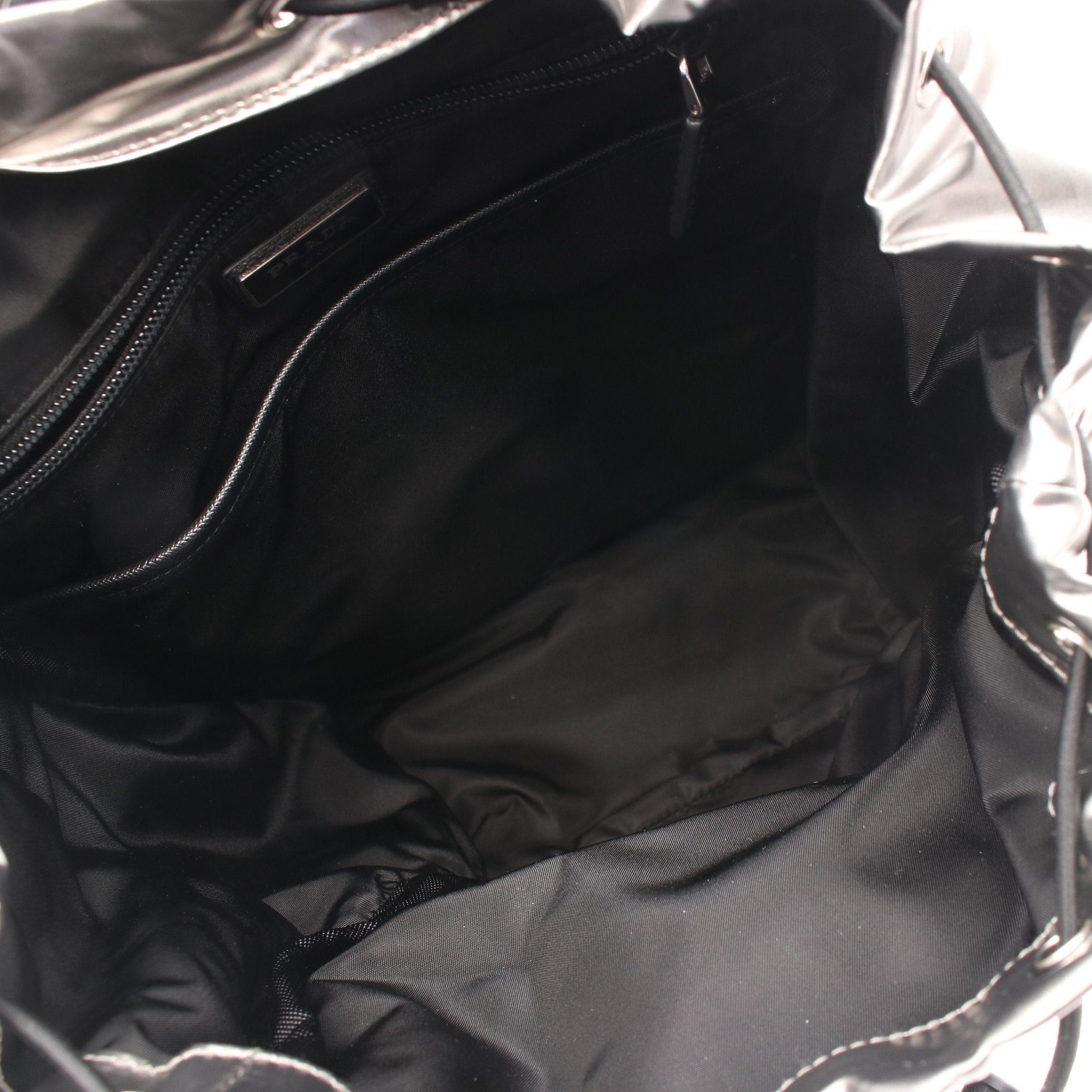Prada Prada Backpack Rucksack Coated Canvas Saffiano Leather Silver Size ONE SIZE - 3 Thumbnail
