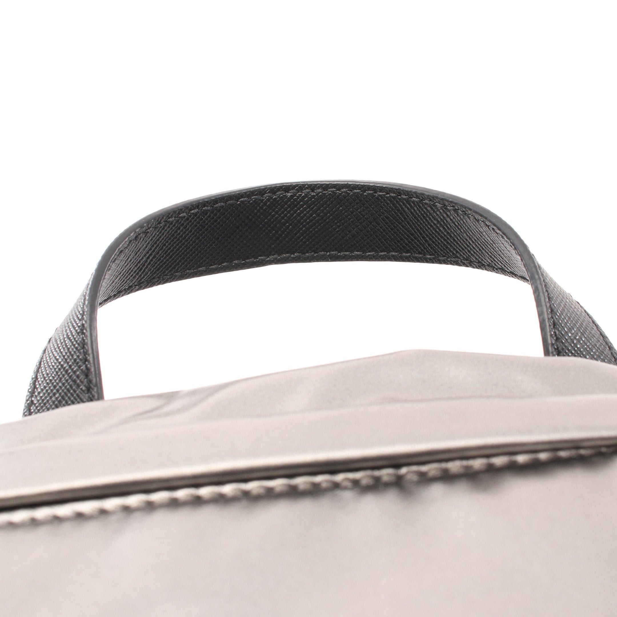 Prada Prada Backpack Rucksack Coated Canvas Saffiano Leather Silver Size ONE SIZE - 11 Thumbnail